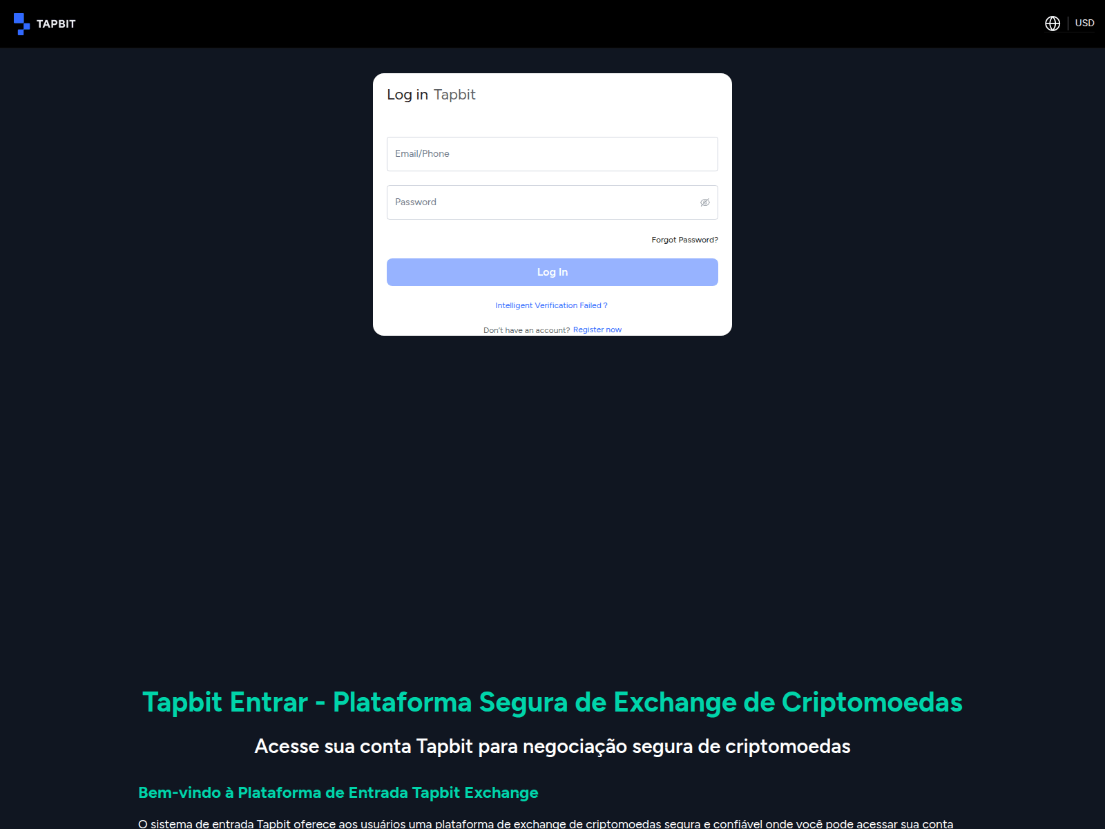 Screenshot of tapbit-entrar.com