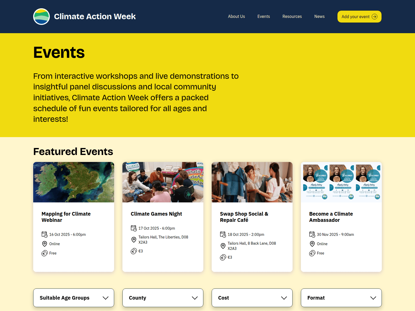 Screenshot of climateactionweek.ie
