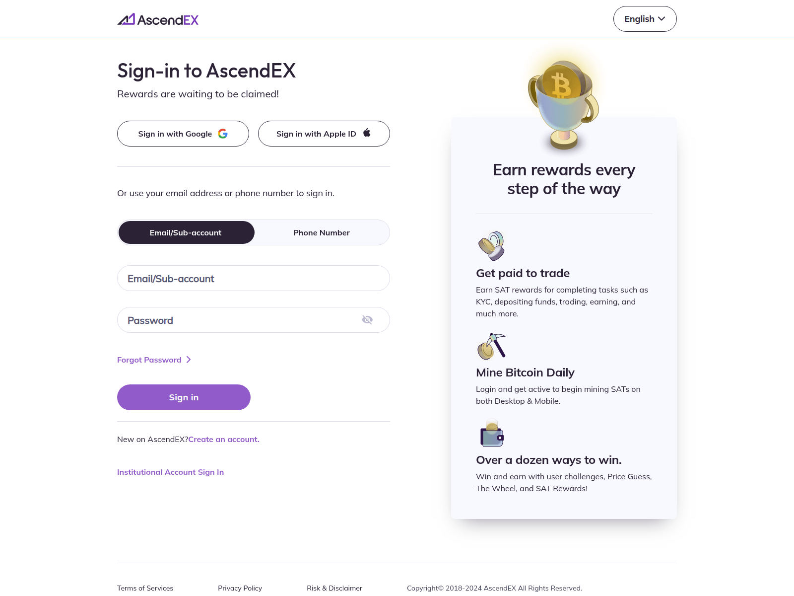 Screenshot of ascend-ex.at
