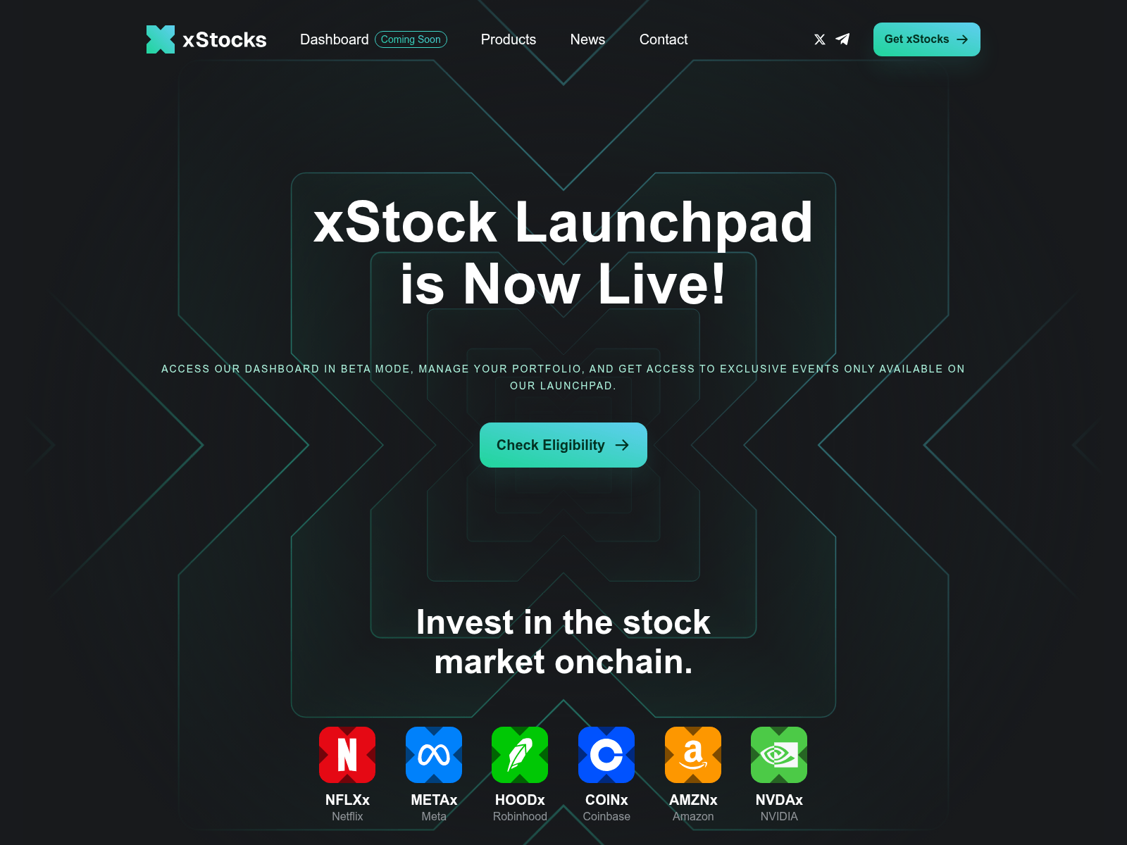 Screenshot of launchpad-xstock.pages.dev
