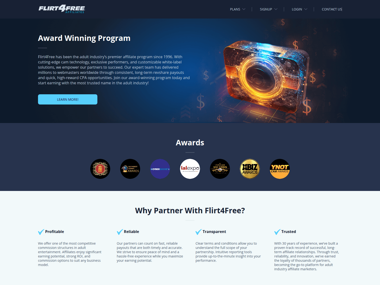 Screenshot of affiliates.flirt4free.com