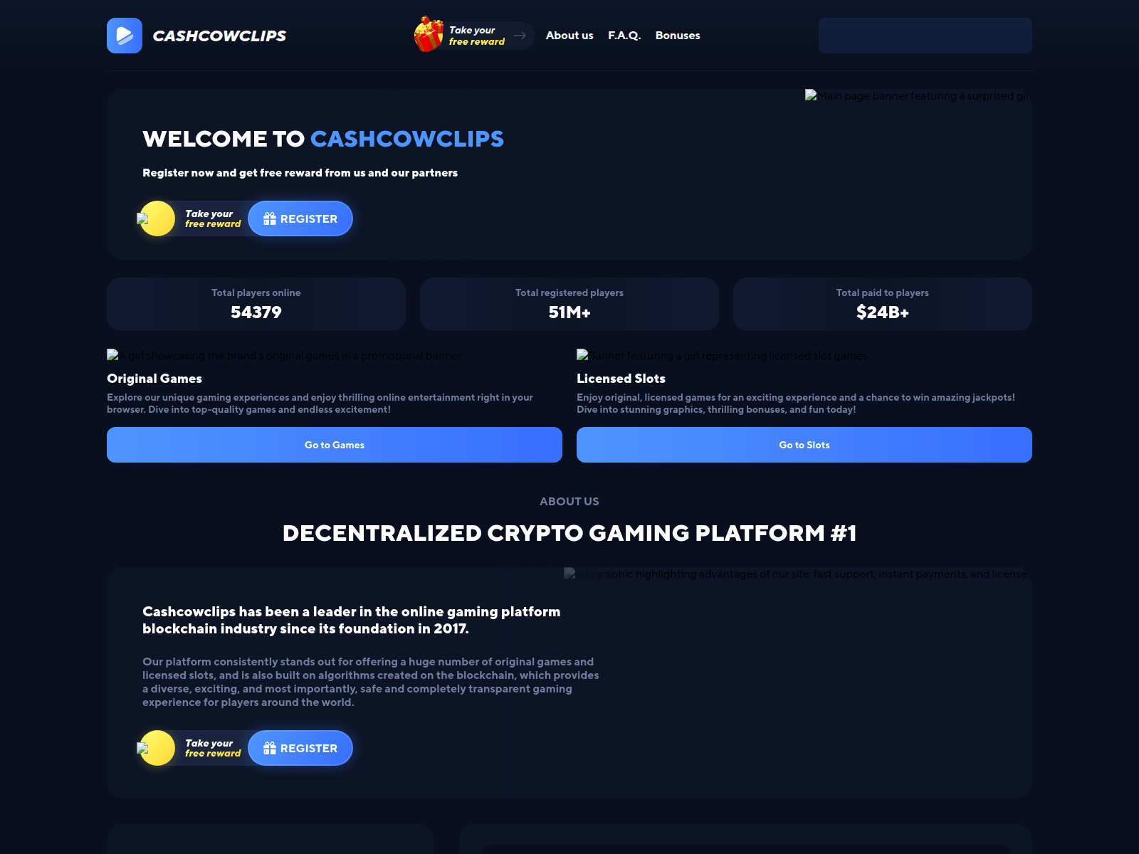 Screenshot of cashcowclips.com