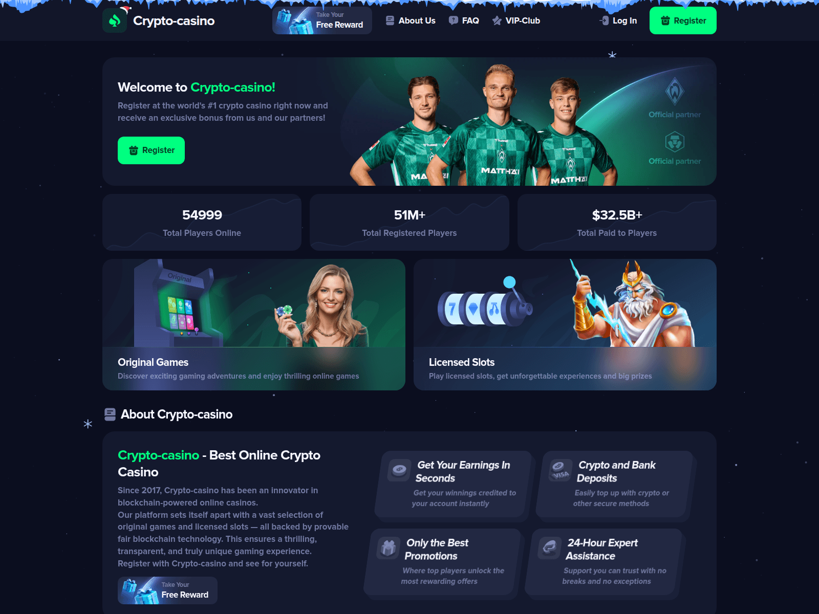 Screenshot of crypto-casino.rest
