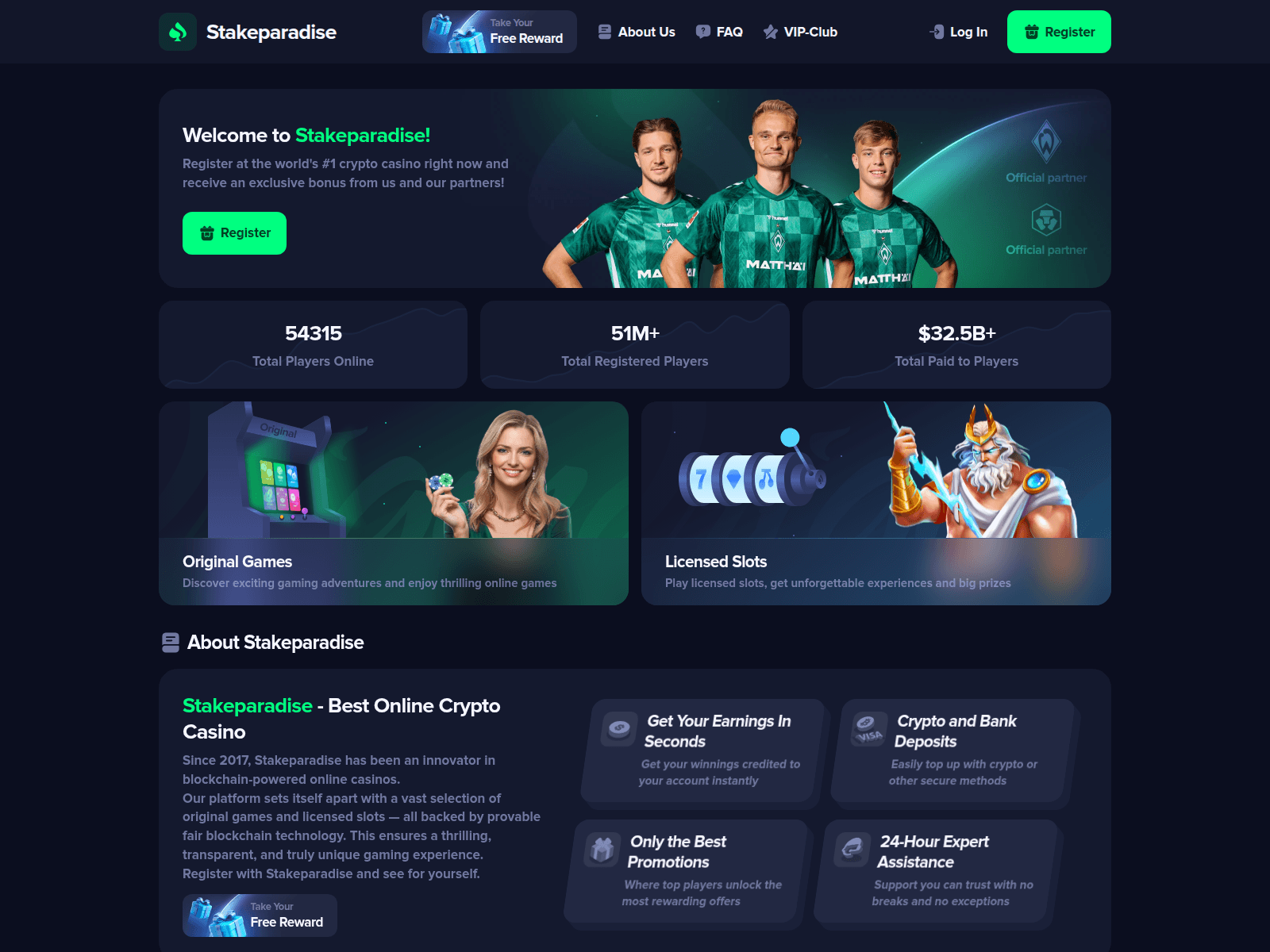 Screenshot of stakeparadise.vip