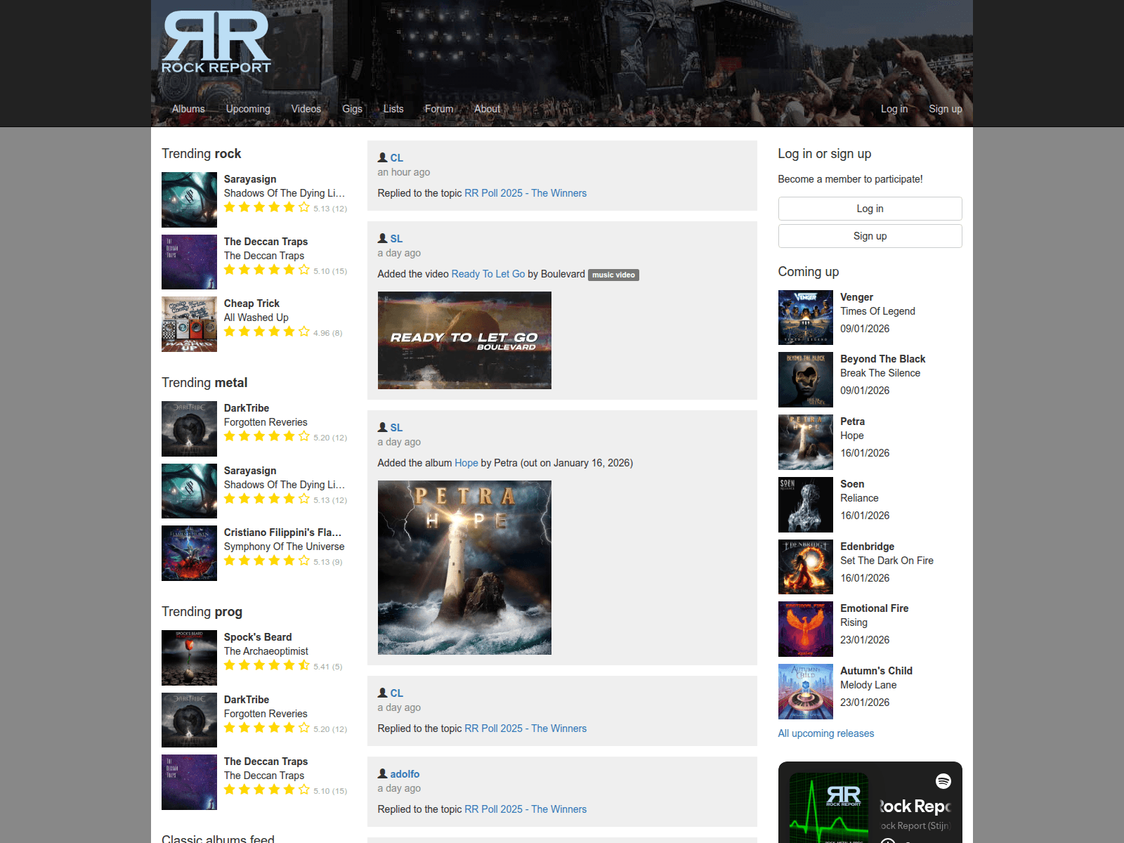 Screenshot of rockreport.be