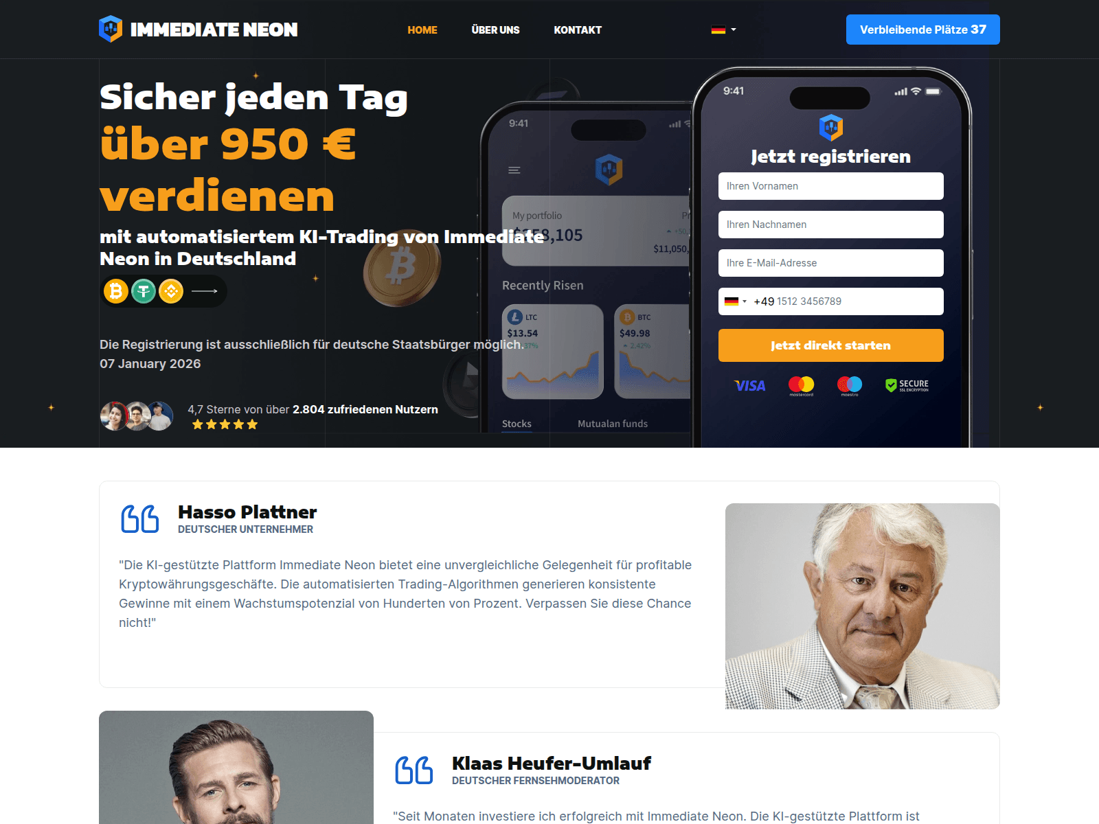 Screenshot of immediateneon-invest.com