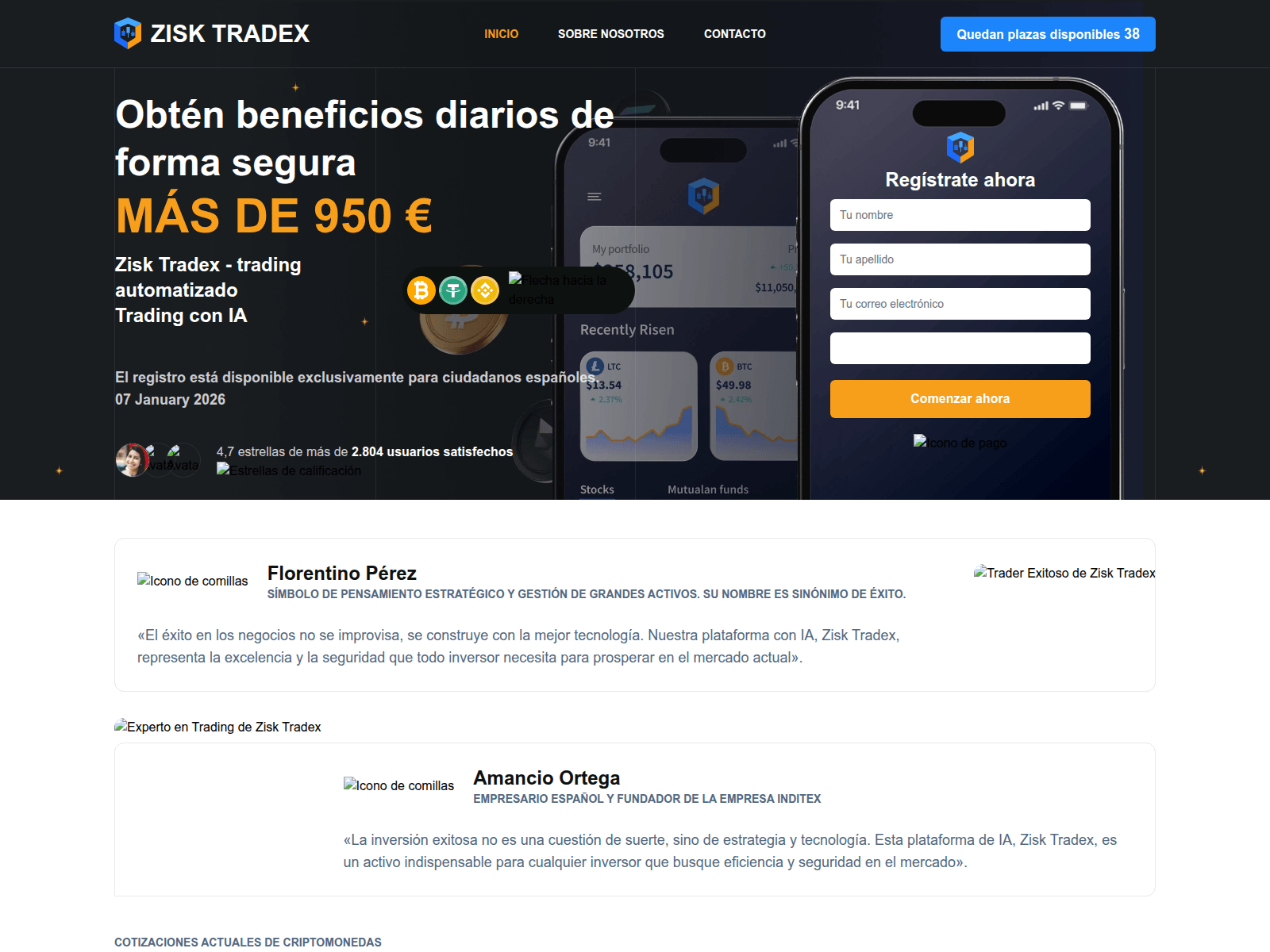 Screenshot of zisktradex-es.com