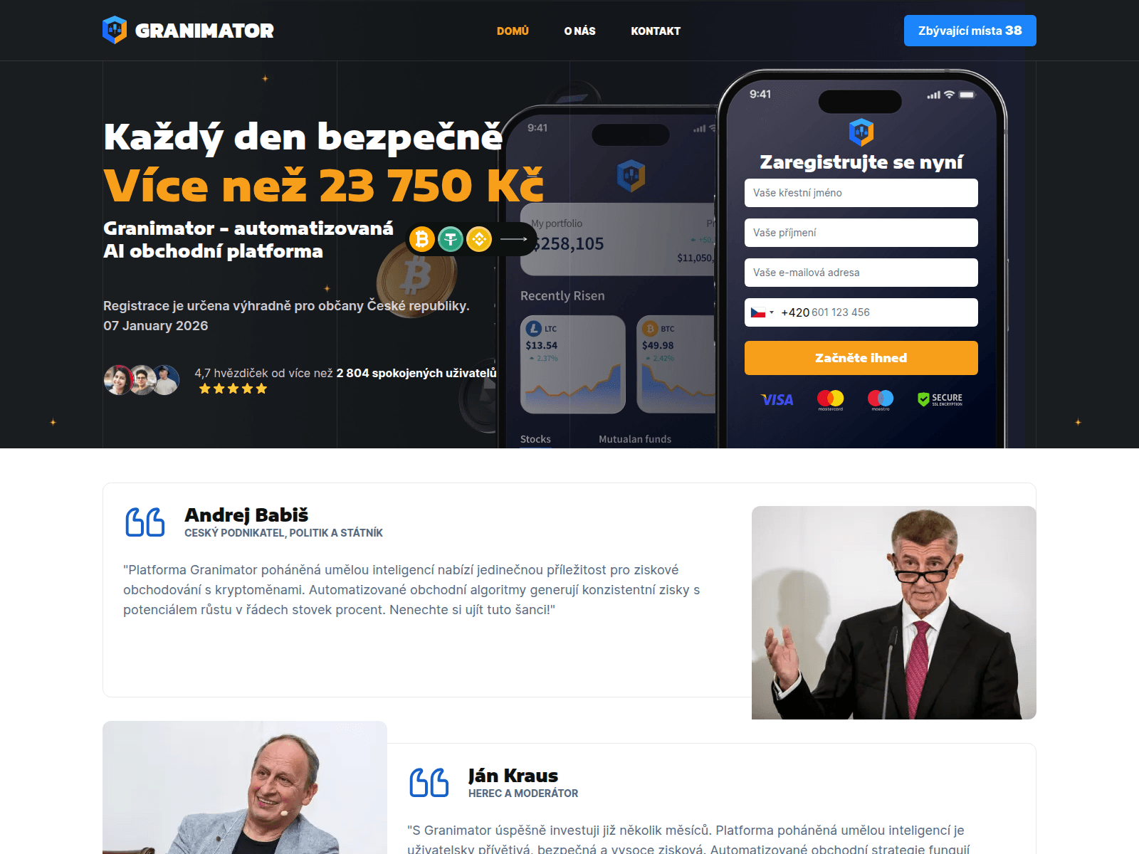 Screenshot of granimator-invest.com