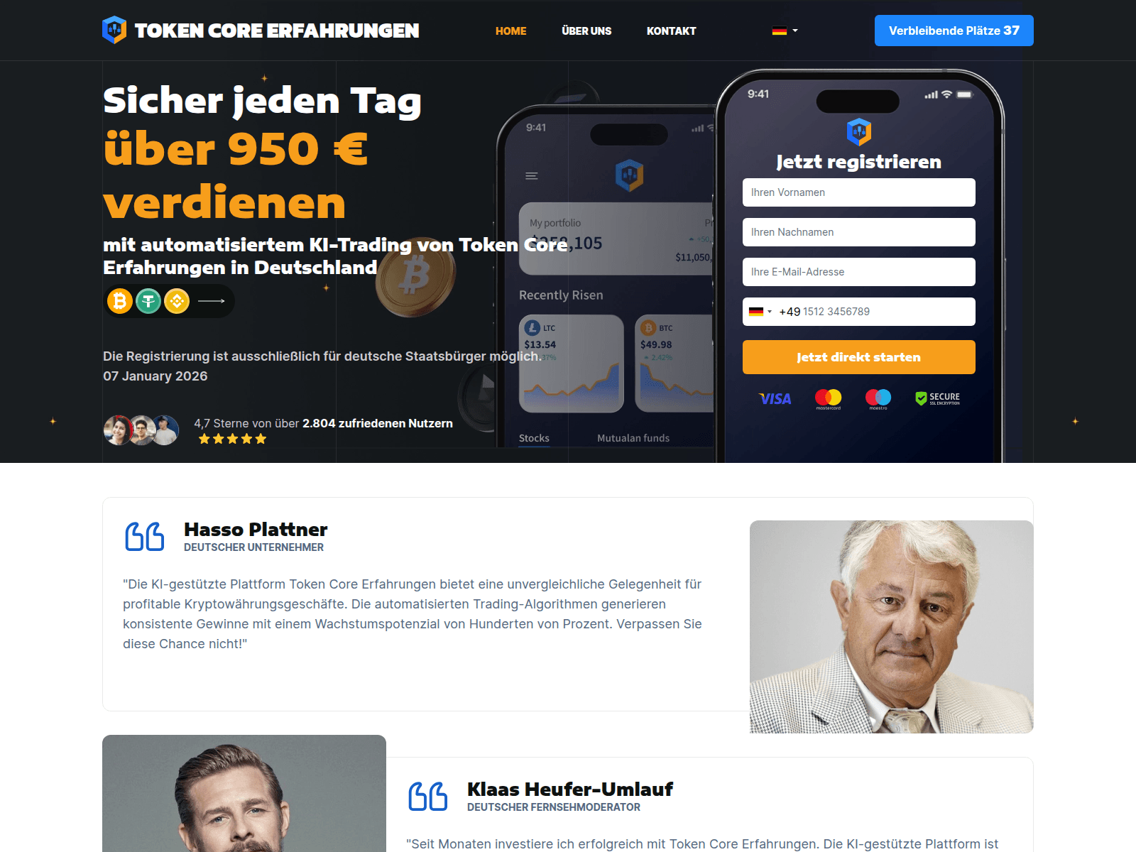 Screenshot of token-core-erfahrungen.com
