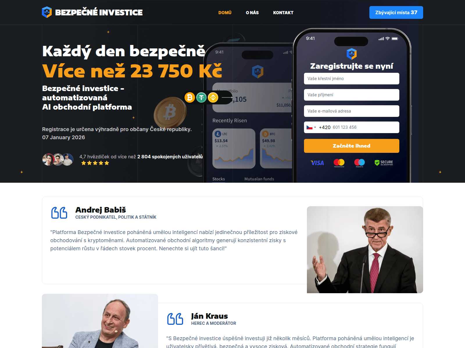 Screenshot of bezpecneinvestice.com