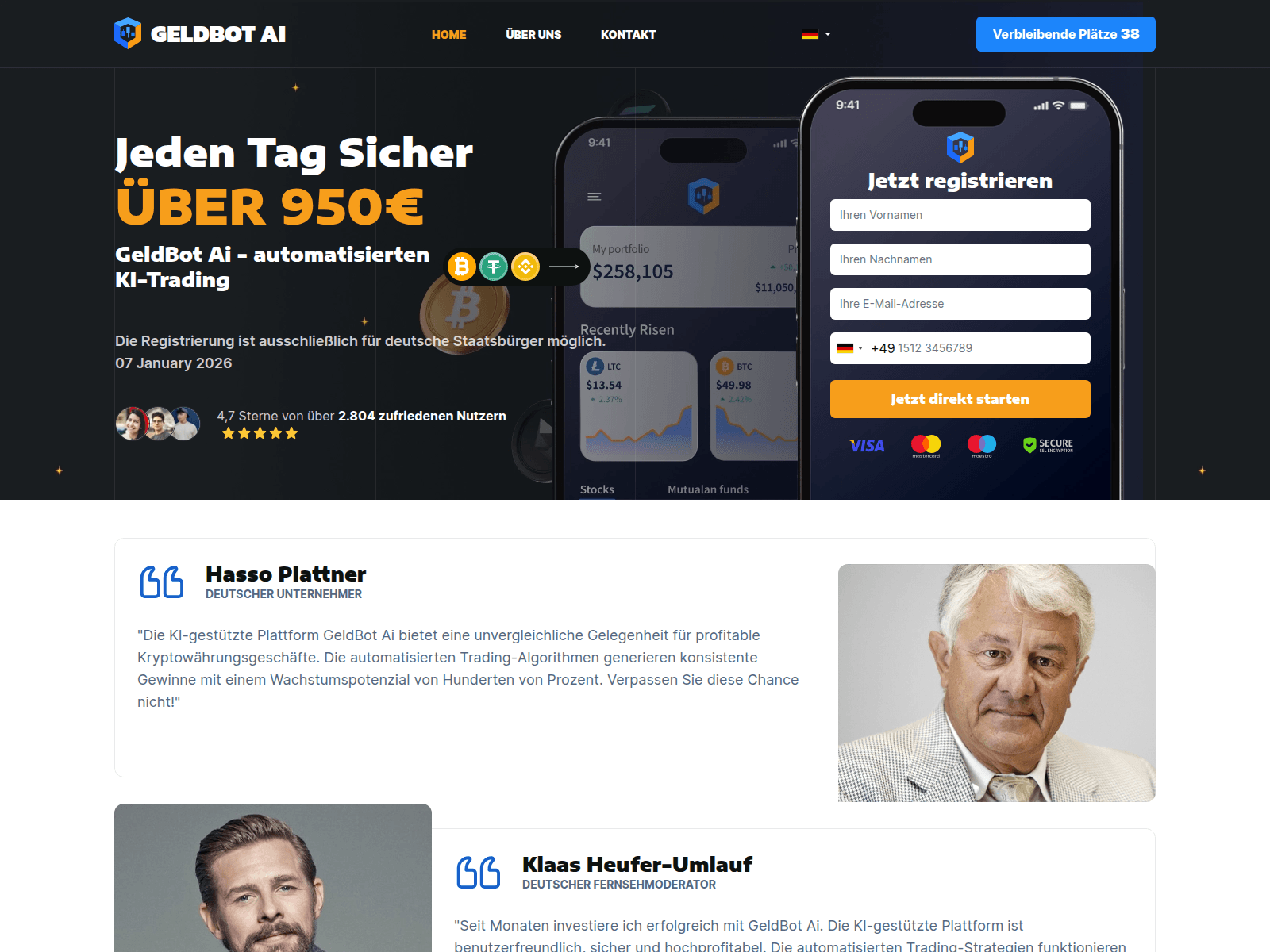 Screenshot of geldbot-ai.com
