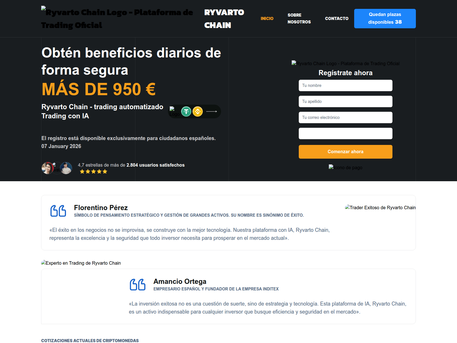 Screenshot of ryvartochain-invest.com