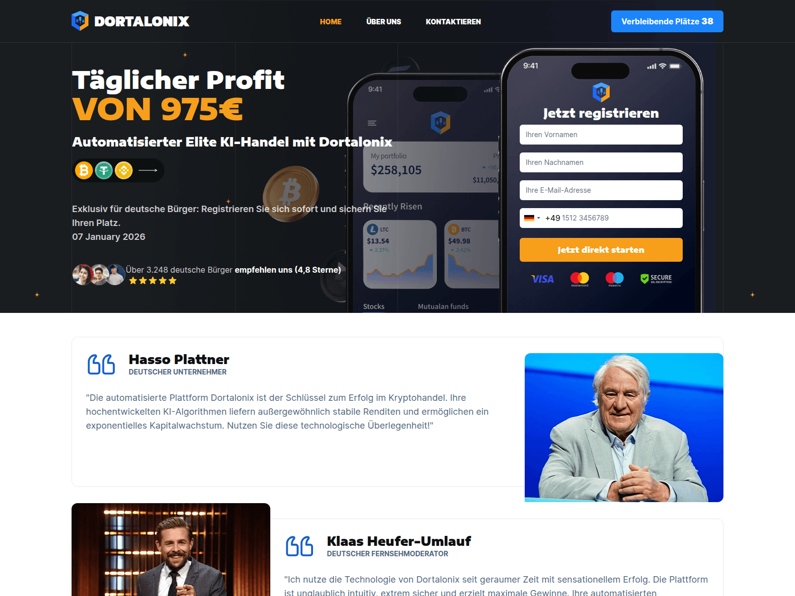 Screenshot of dortalonix-invest.com