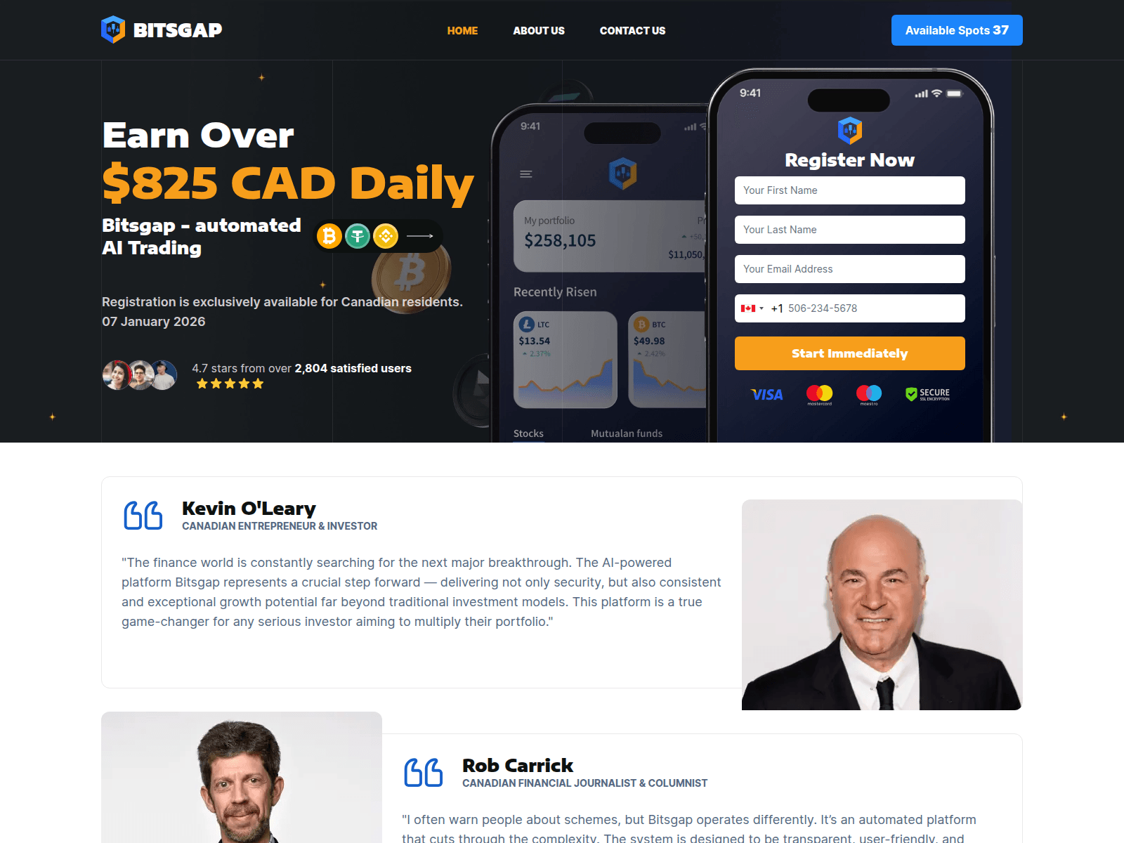 Screenshot of bitsgapinvest.com