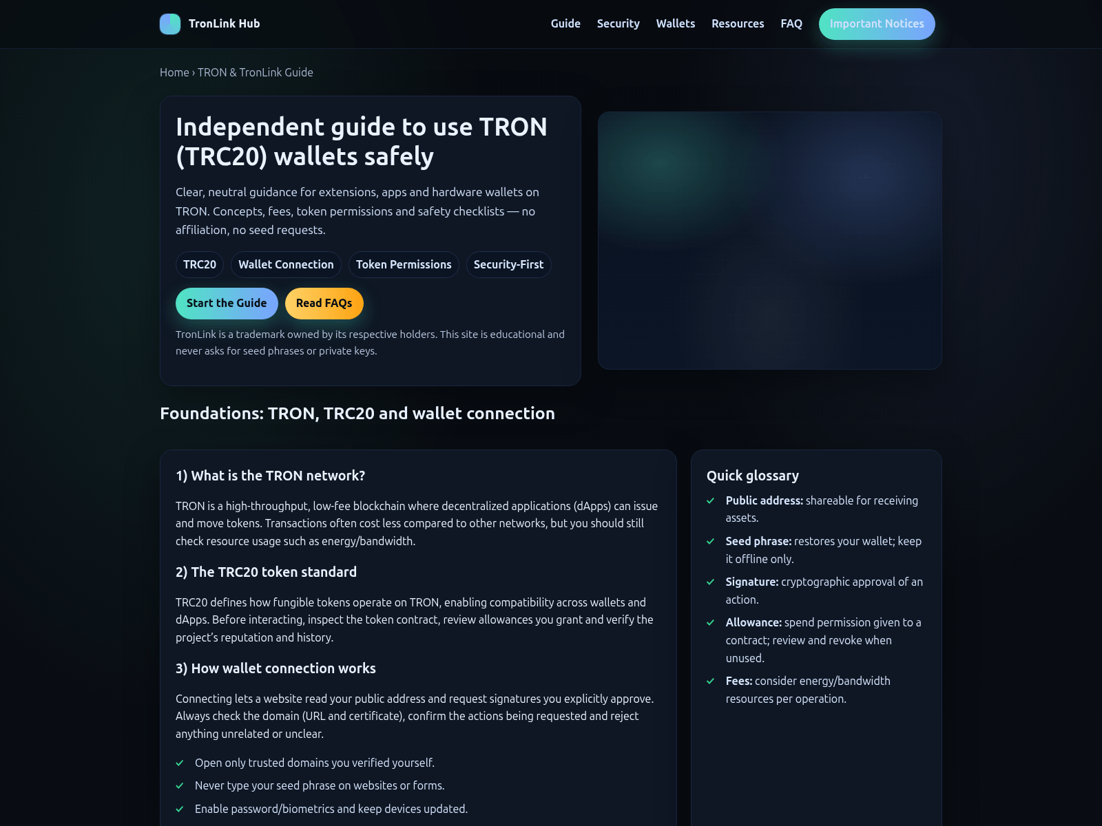 Screenshot of tronlinkhub.com