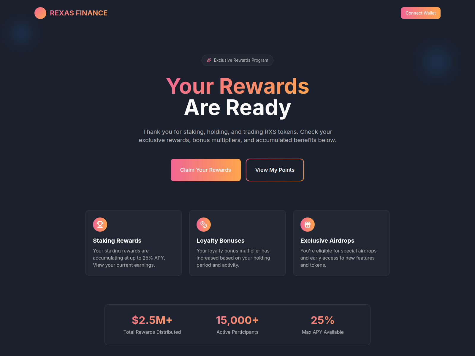 Screenshot of rexassrewards.blog
