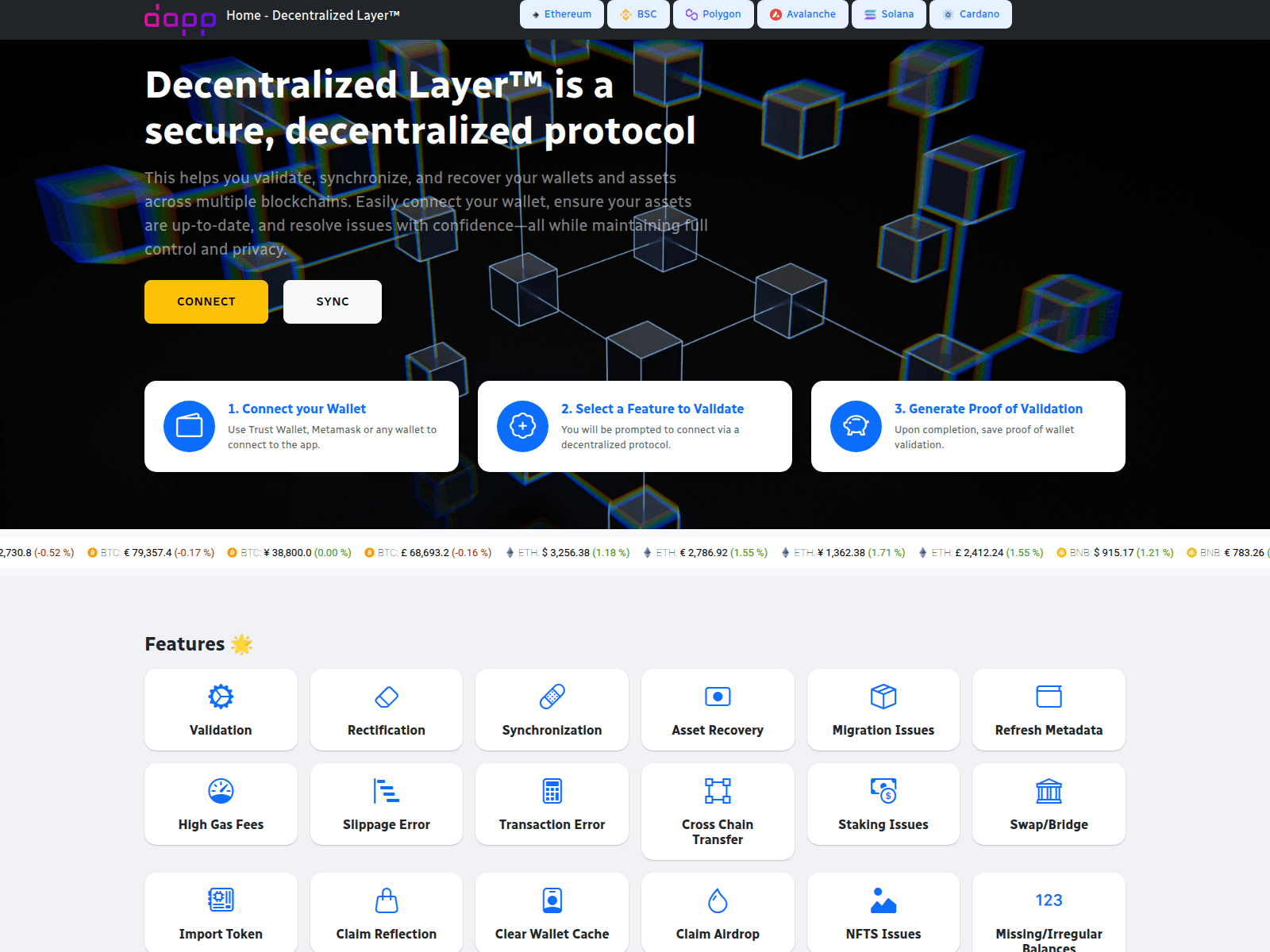 Screenshot of decentralizedlayer.net