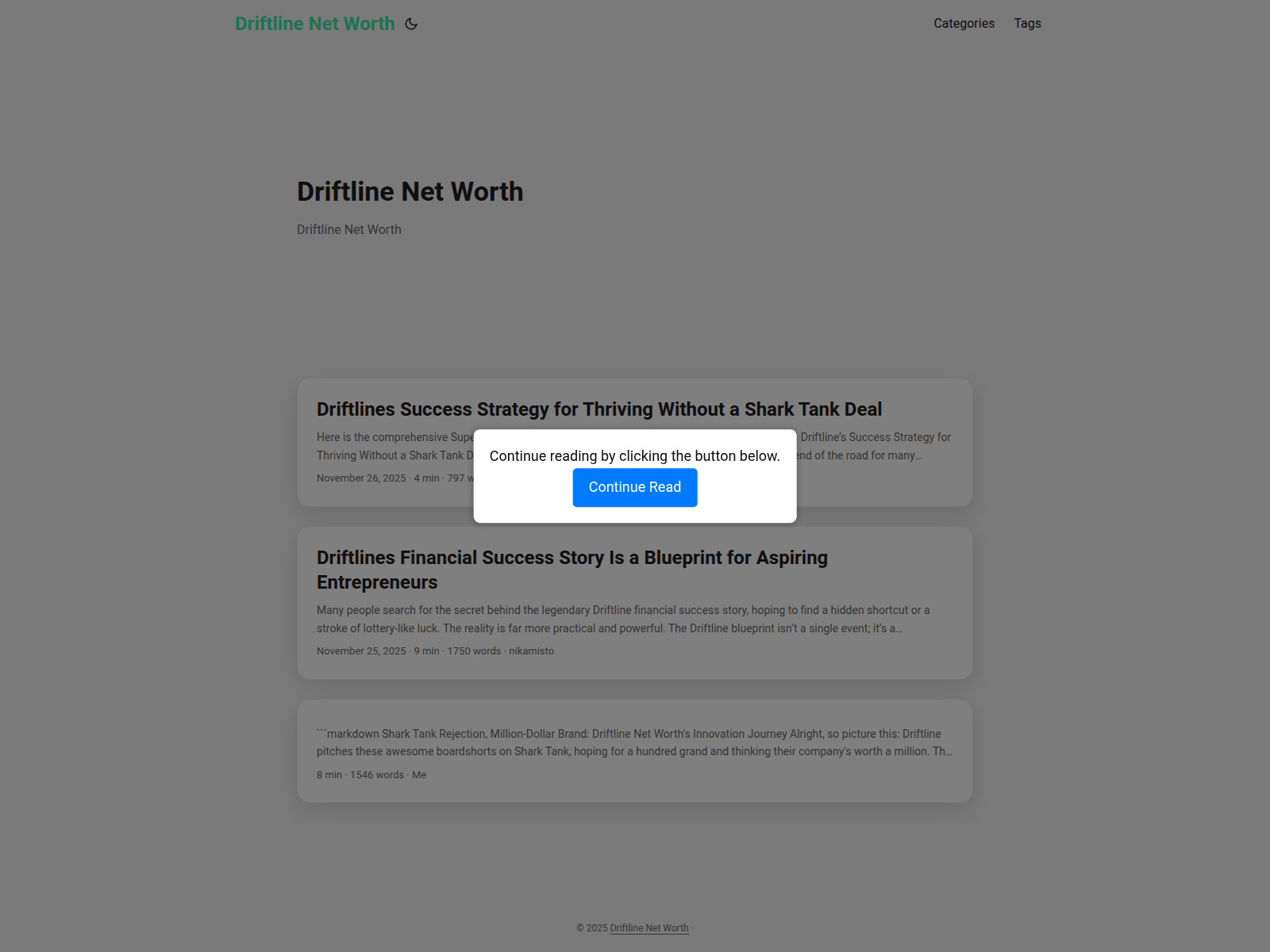 Screenshot of driftline-net-worth.pages.dev