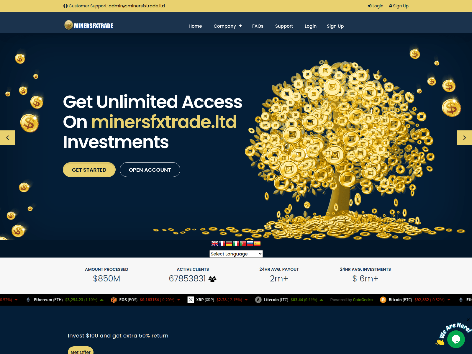 Screenshot of minersfxtrade.ltd