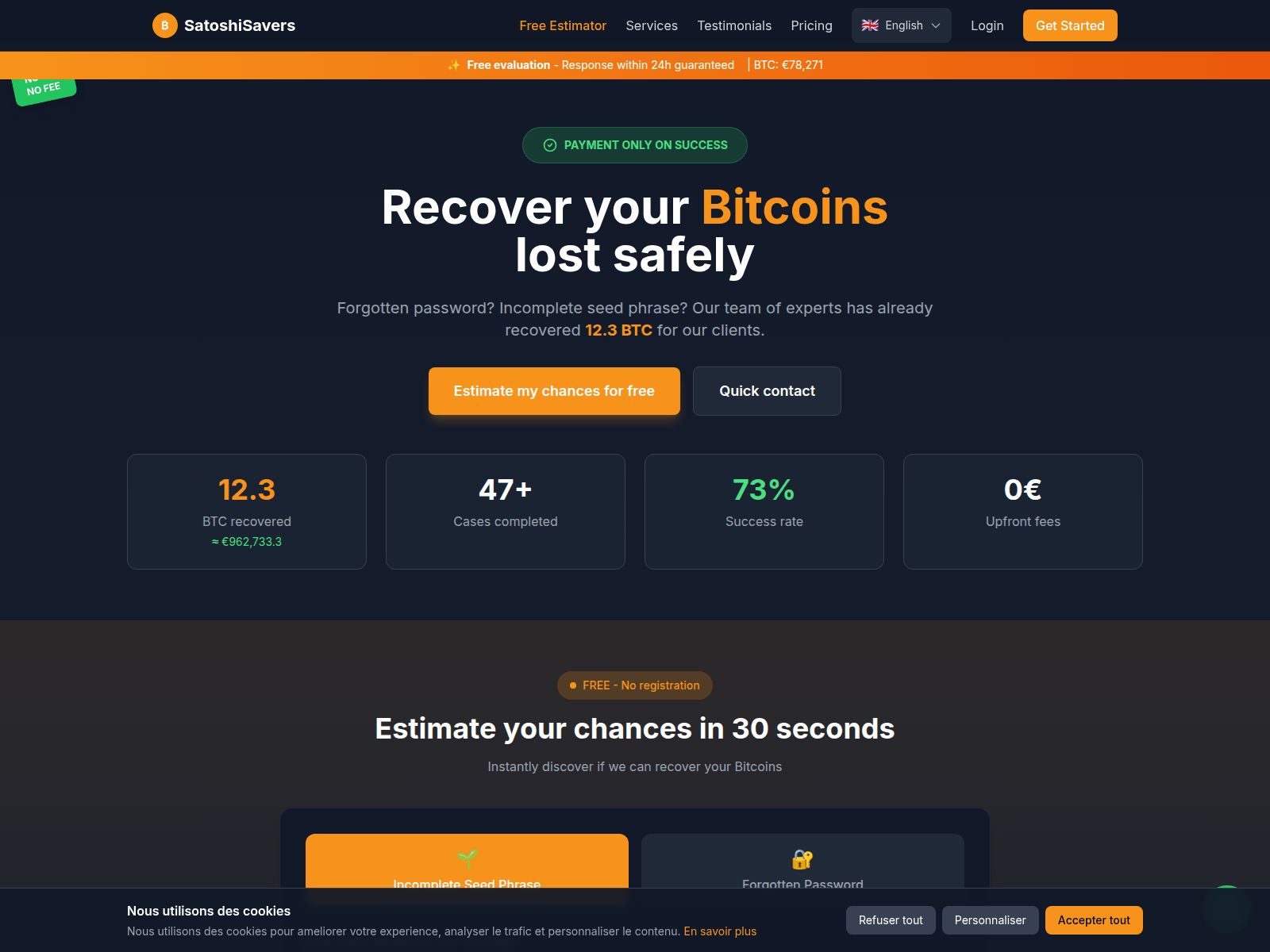 Screenshot of satoshi-savers.com