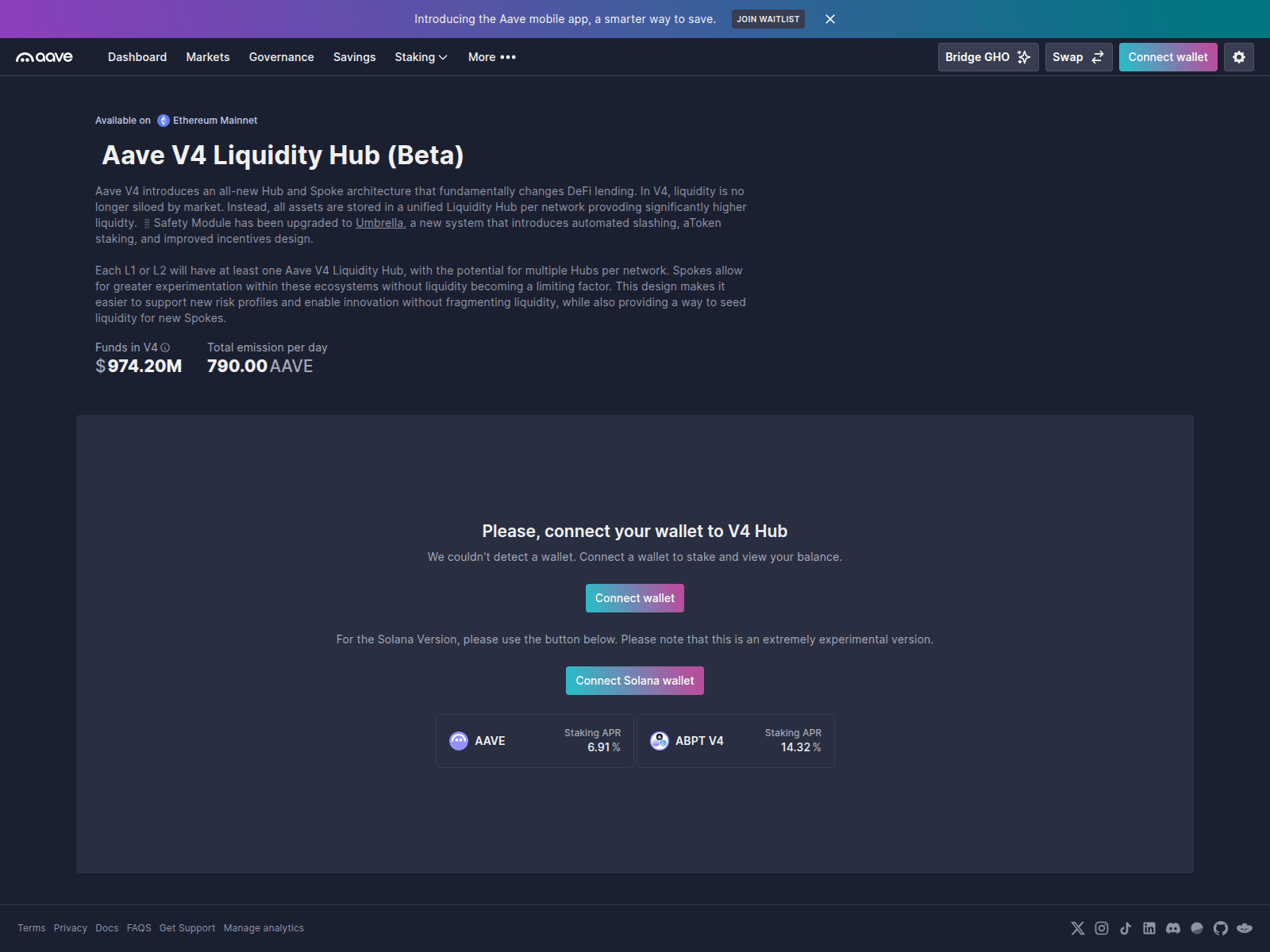 Screenshot of aave-stake.web.app