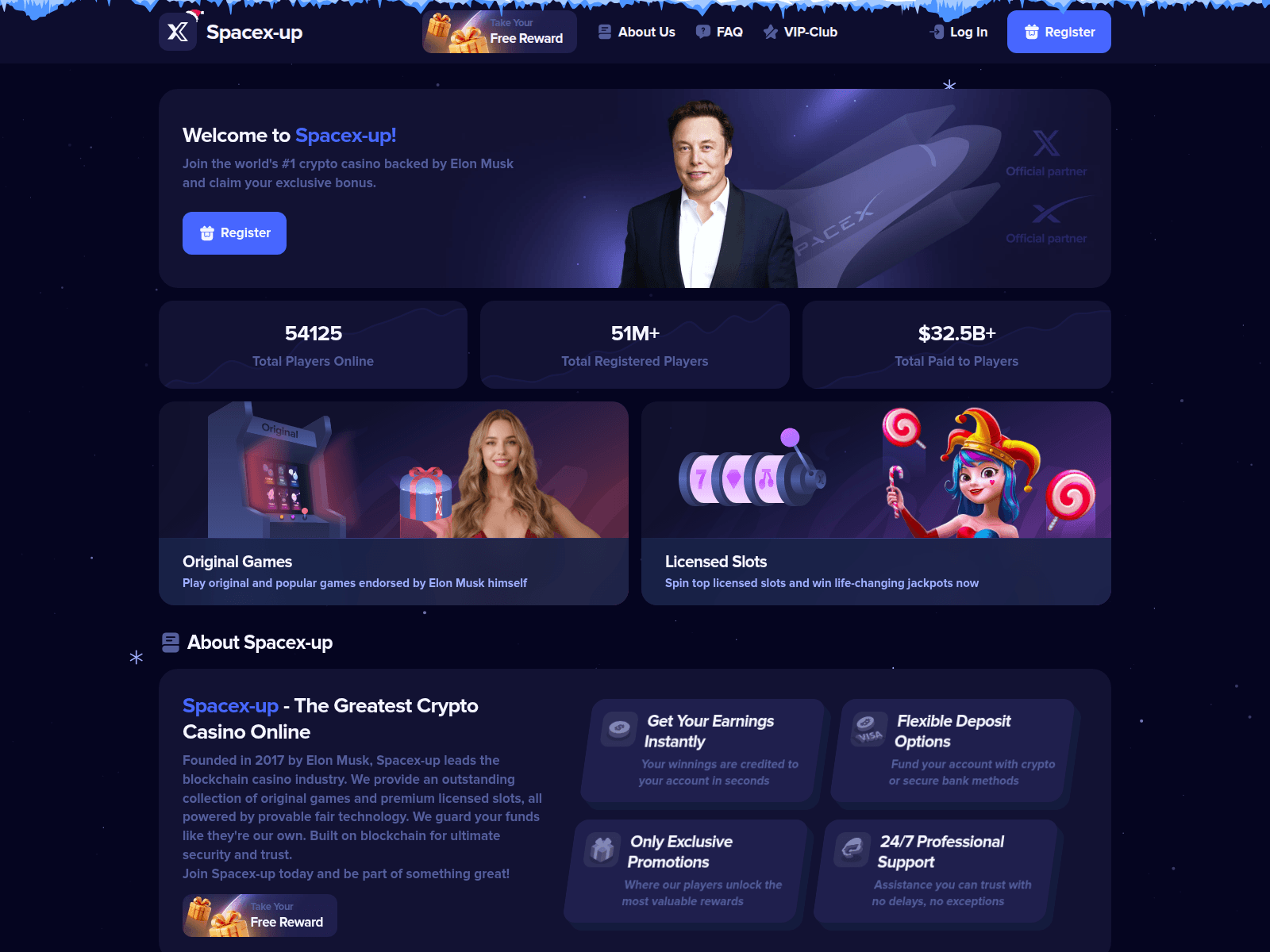 Screenshot of spacex-up.com