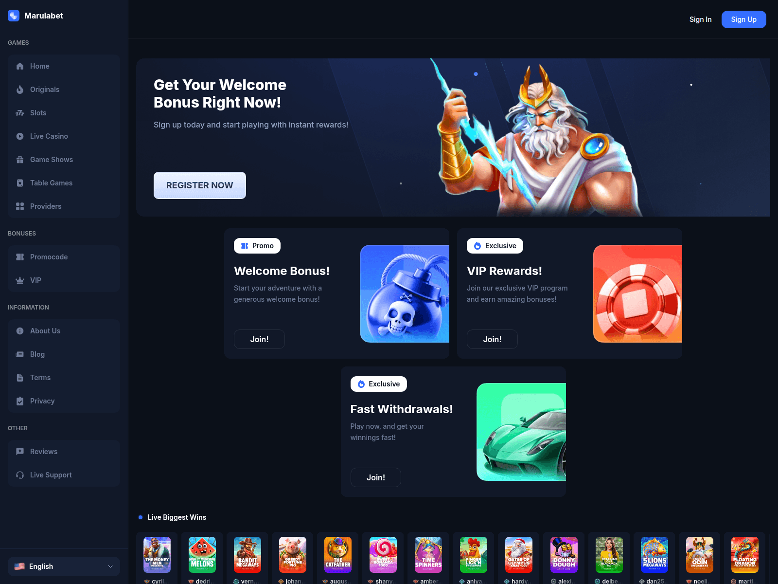 Screenshot of marulabet.com