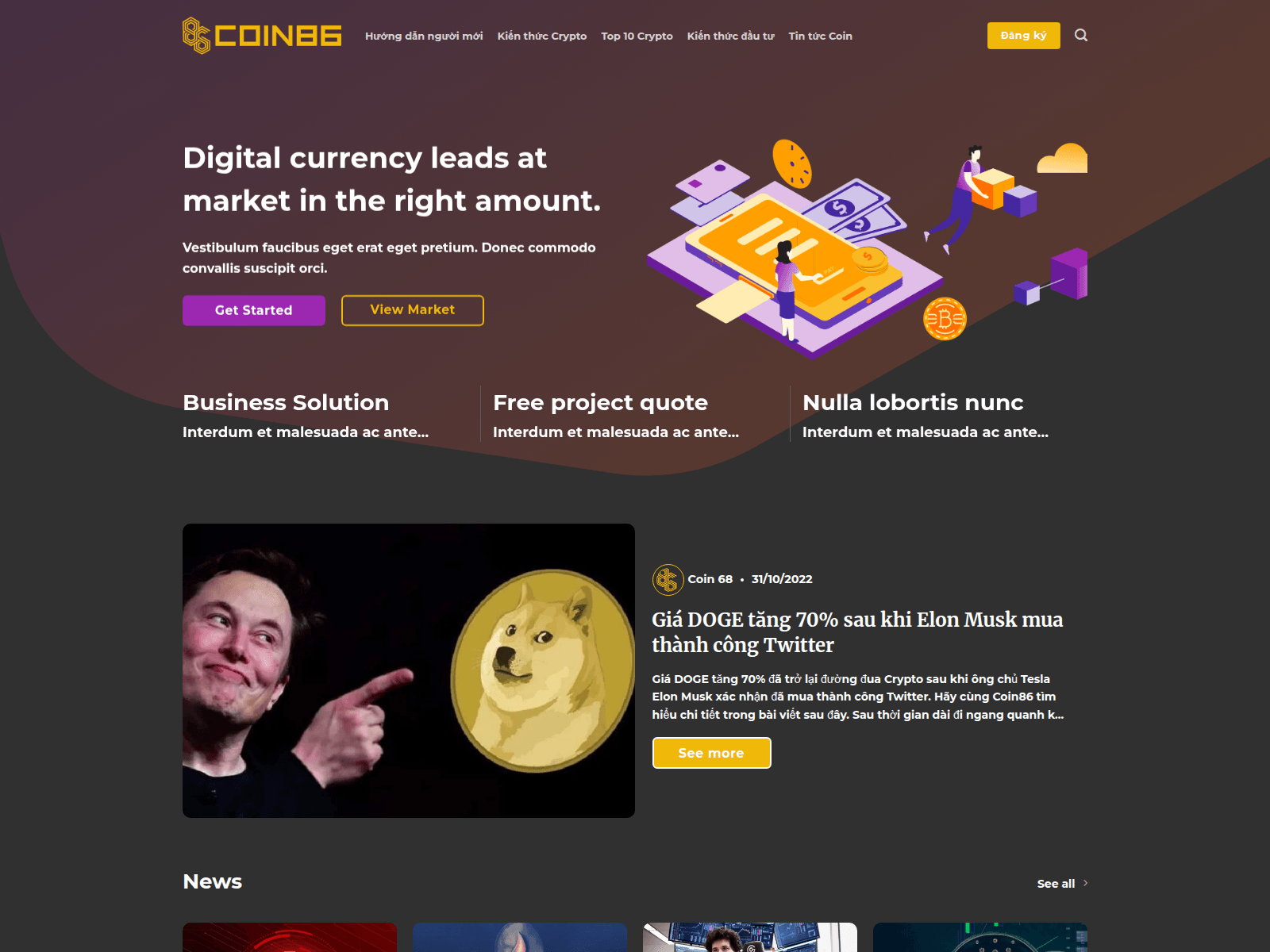 Screenshot of coin86.net