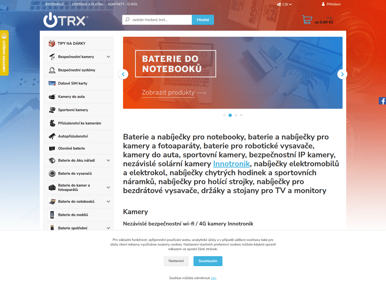 Screenshot of trx-baterie.cz