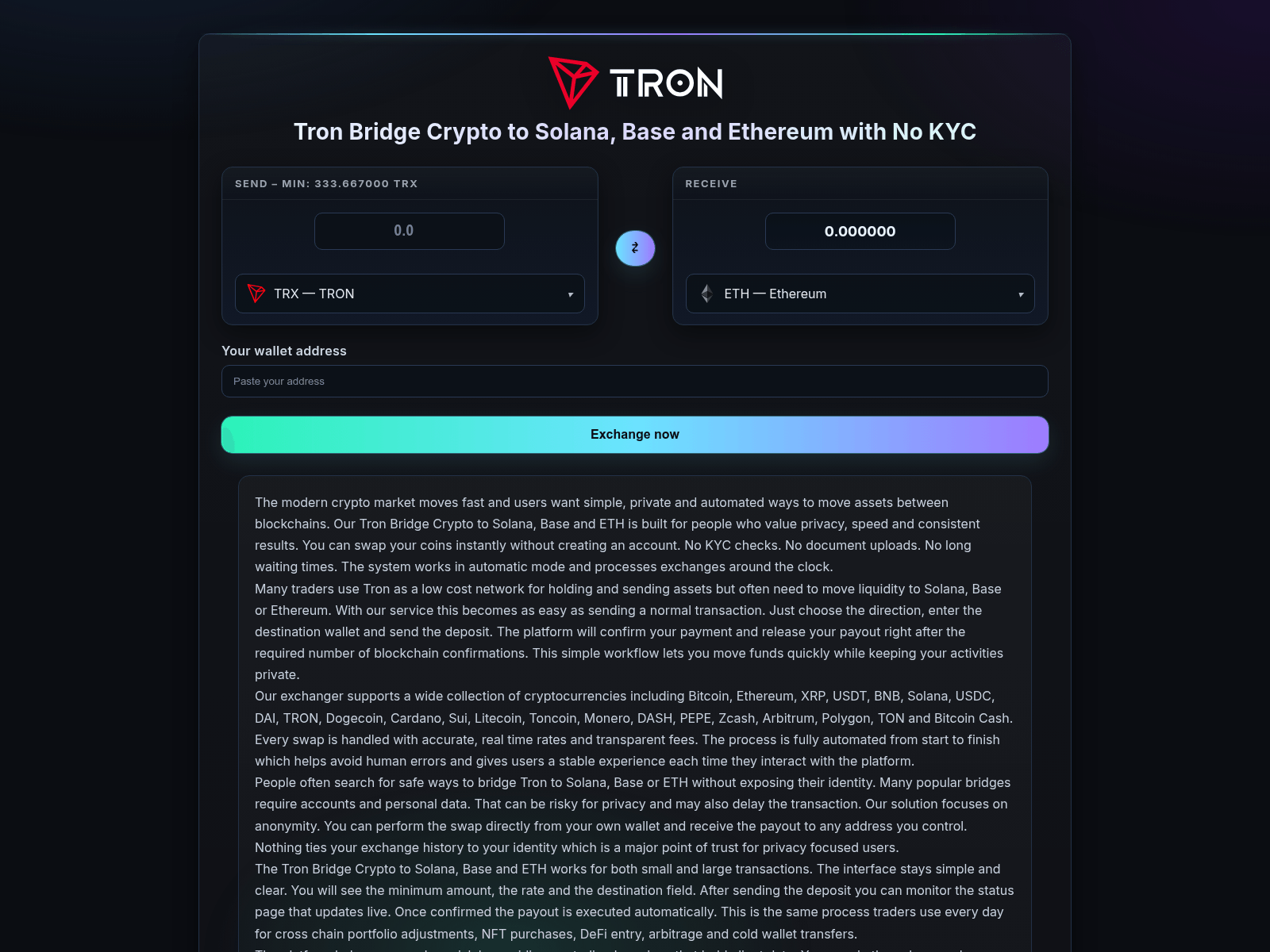 Screenshot of trx-bridge-crypto.com