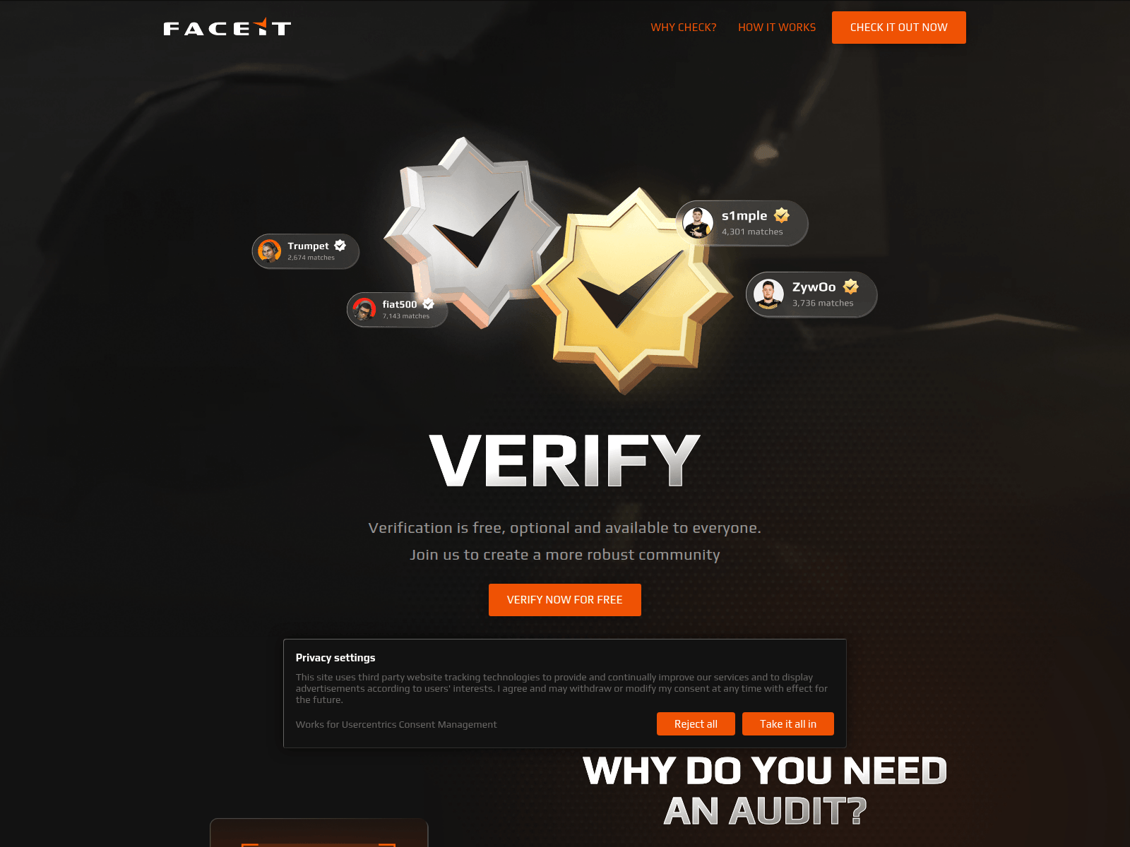 Screenshot of join.clubfaceitauth.com