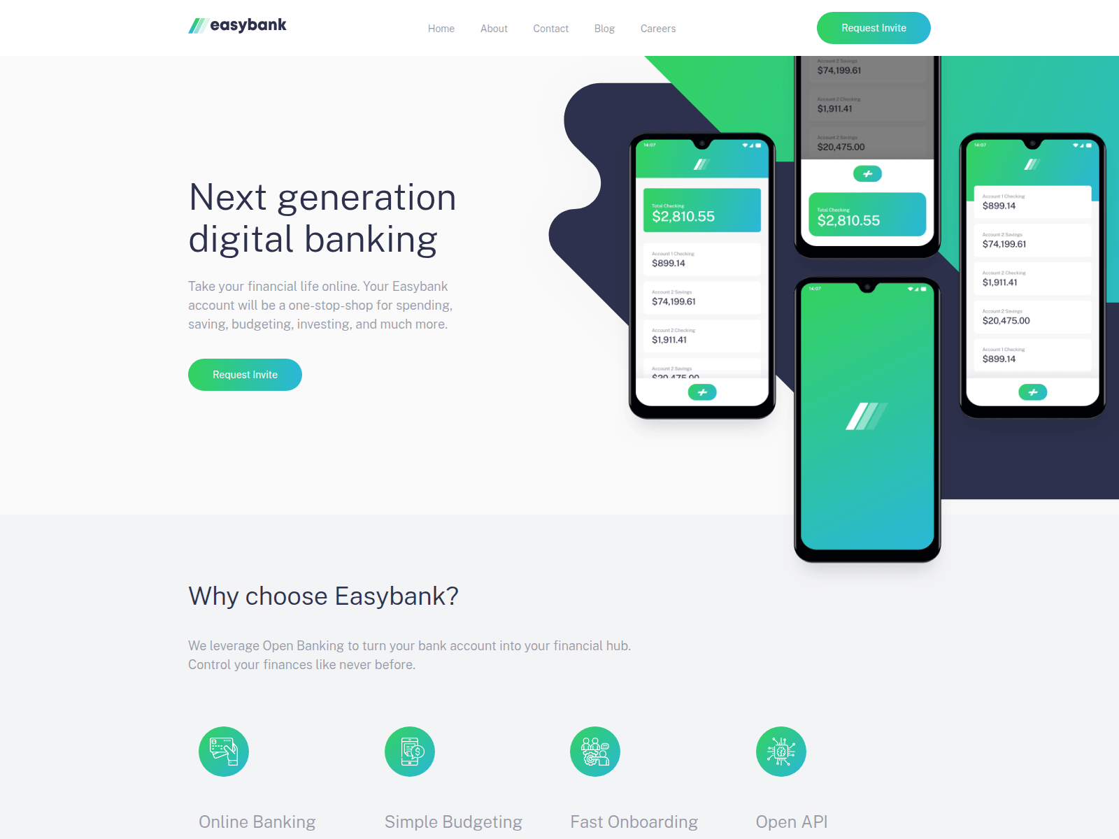 Screenshot of easybank-landng-page.vercel.app
