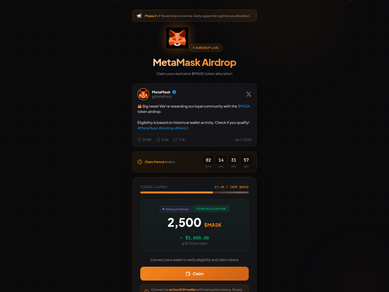 Screenshot of mask-airdrop.xyz