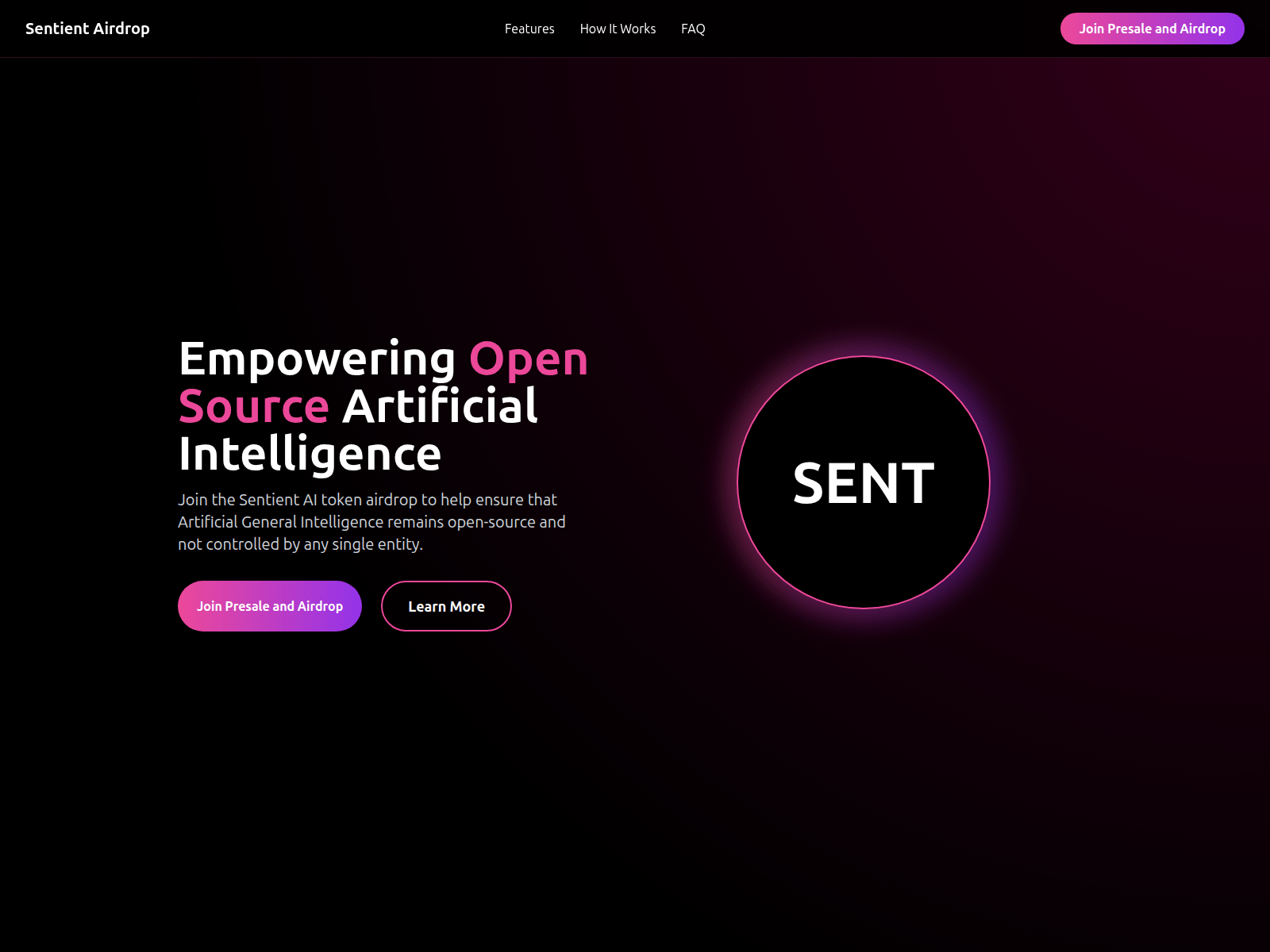 Screenshot of sentientairdrop.xyz