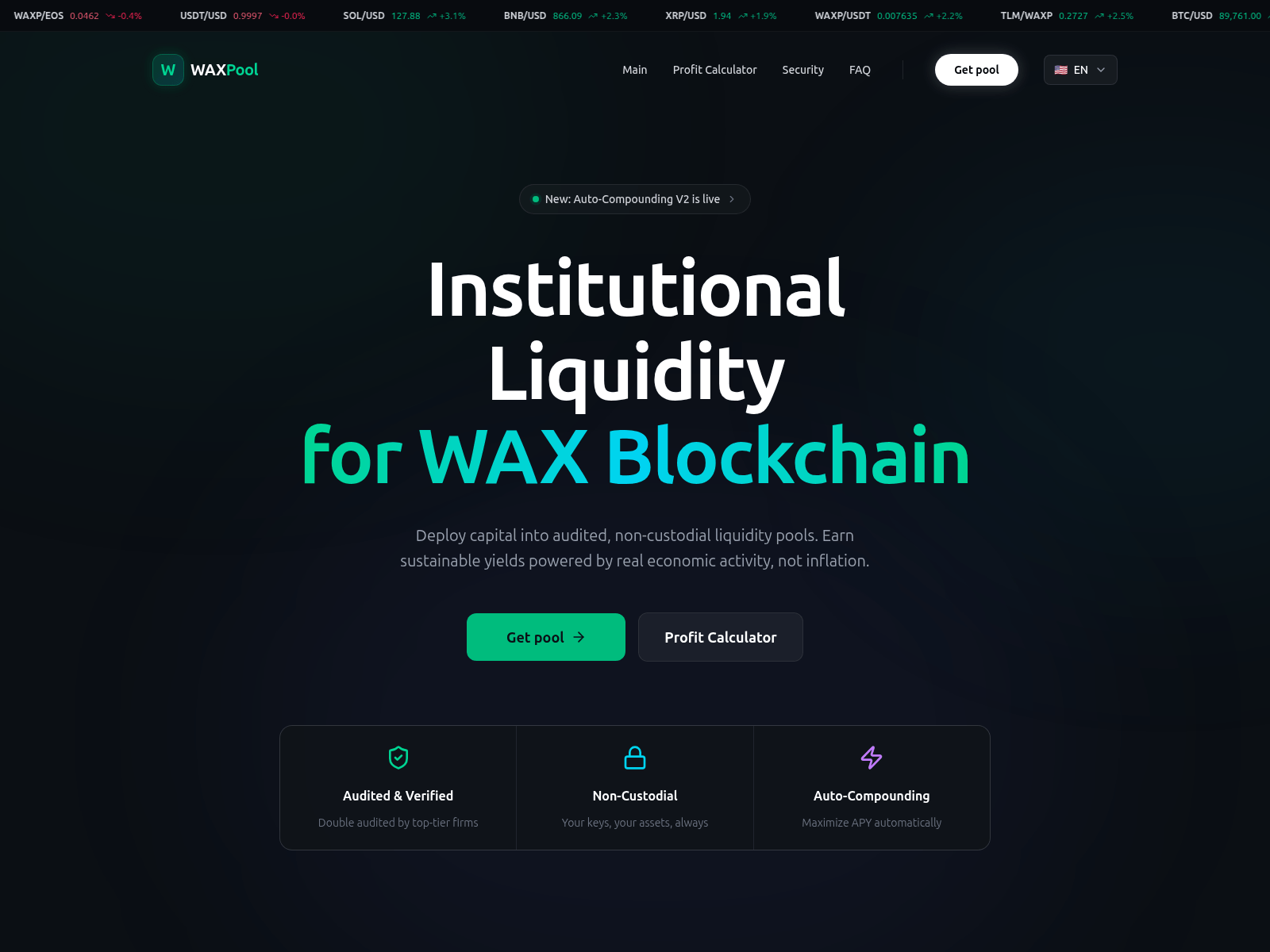 Screenshot of waxp-pools.com