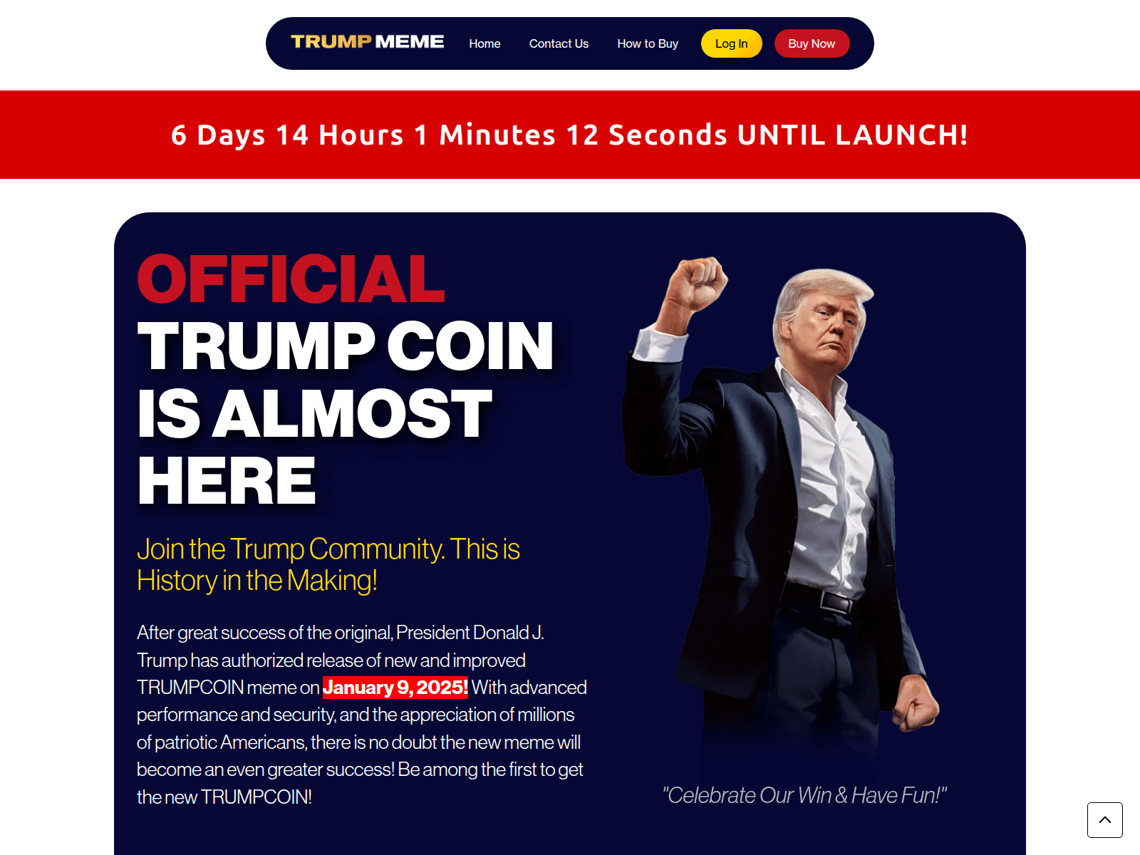 Screenshot of www.gettrumpmemecoins.net