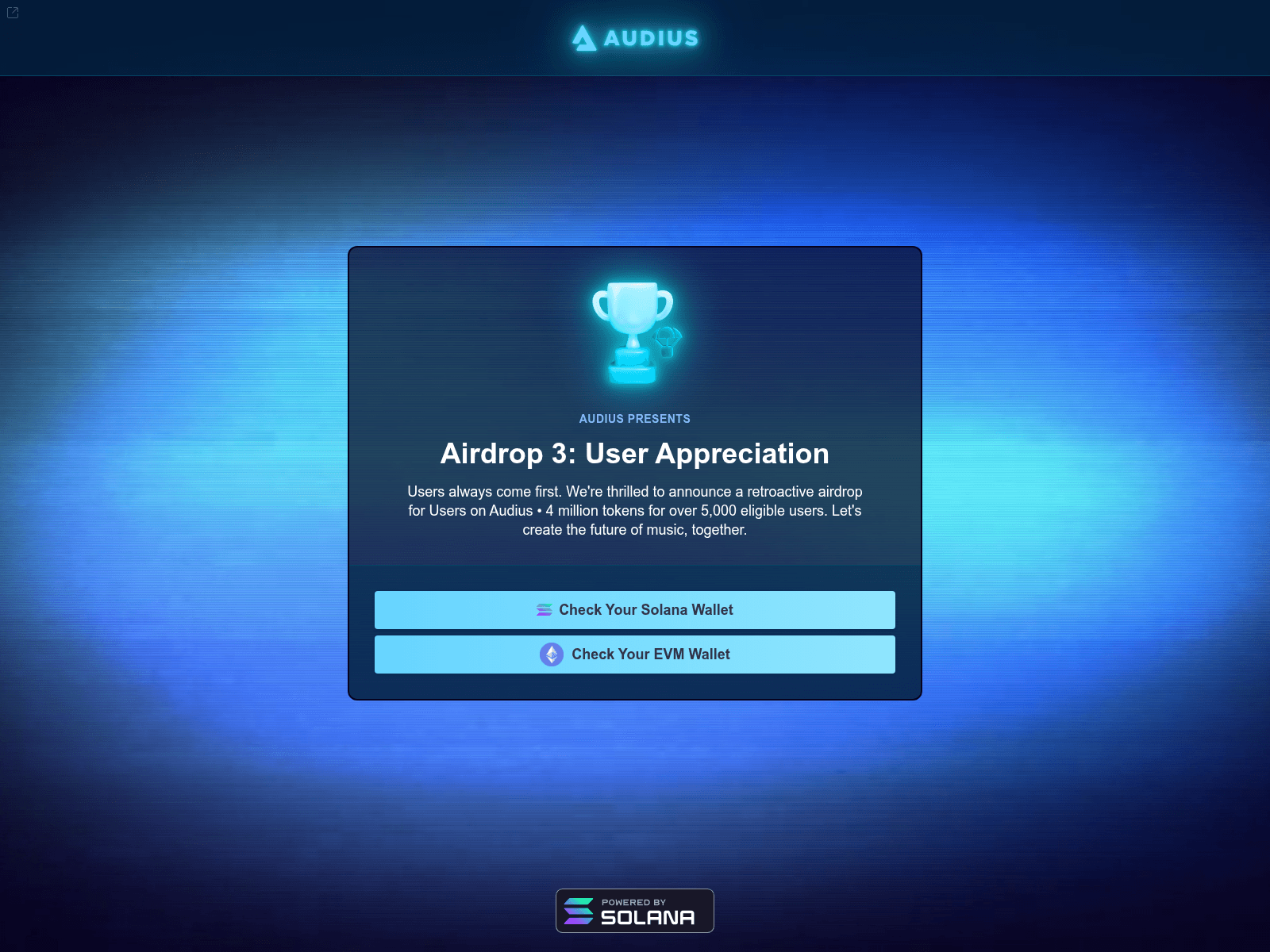 Screenshot of audius-eligibility.com