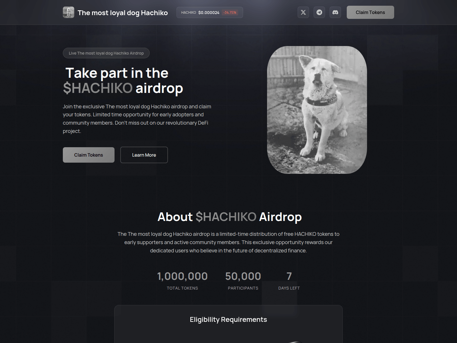 Screenshot of register-hachiko.live