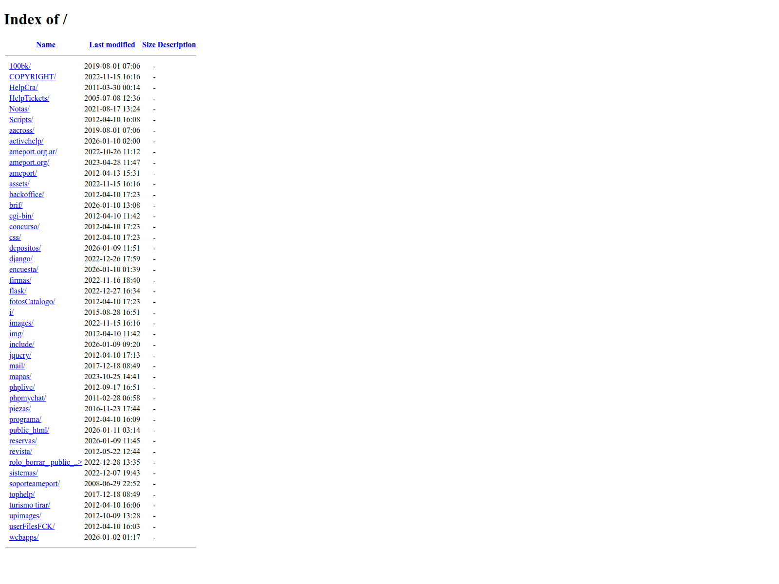 Screenshot of mail.ameport.org.ar
