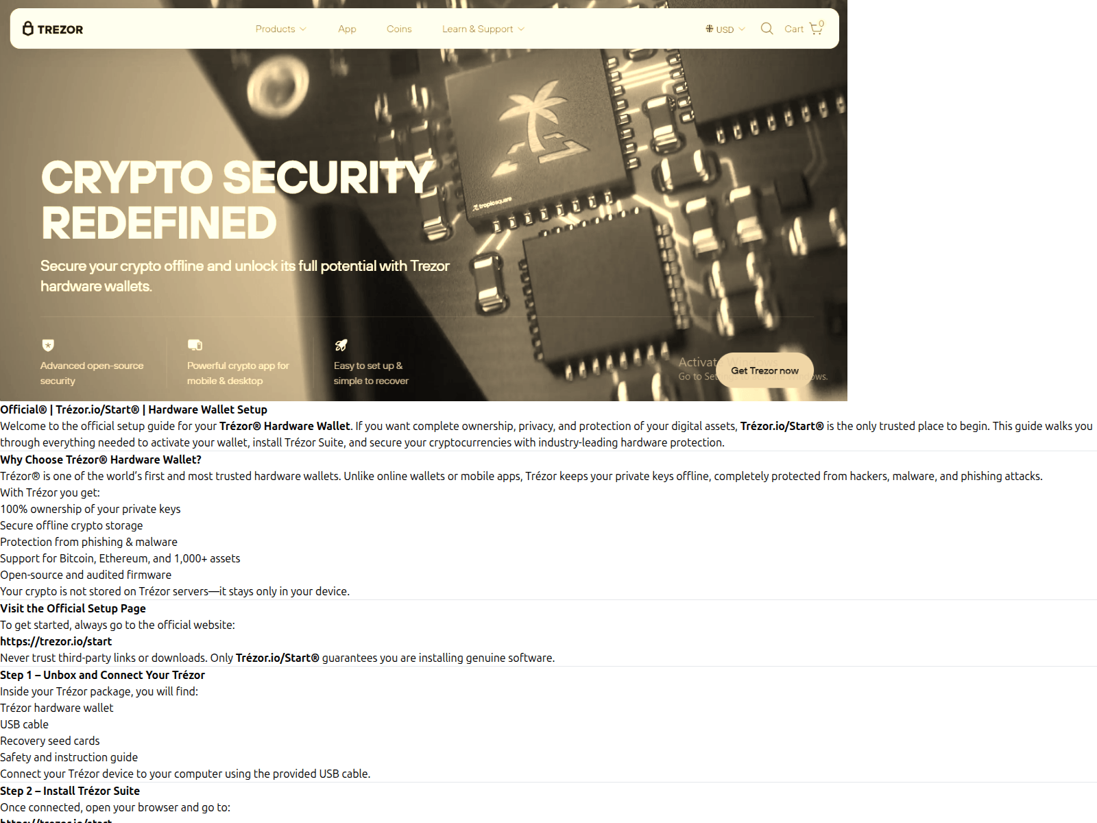 Screenshot of started-trezor-io.webstudio.so