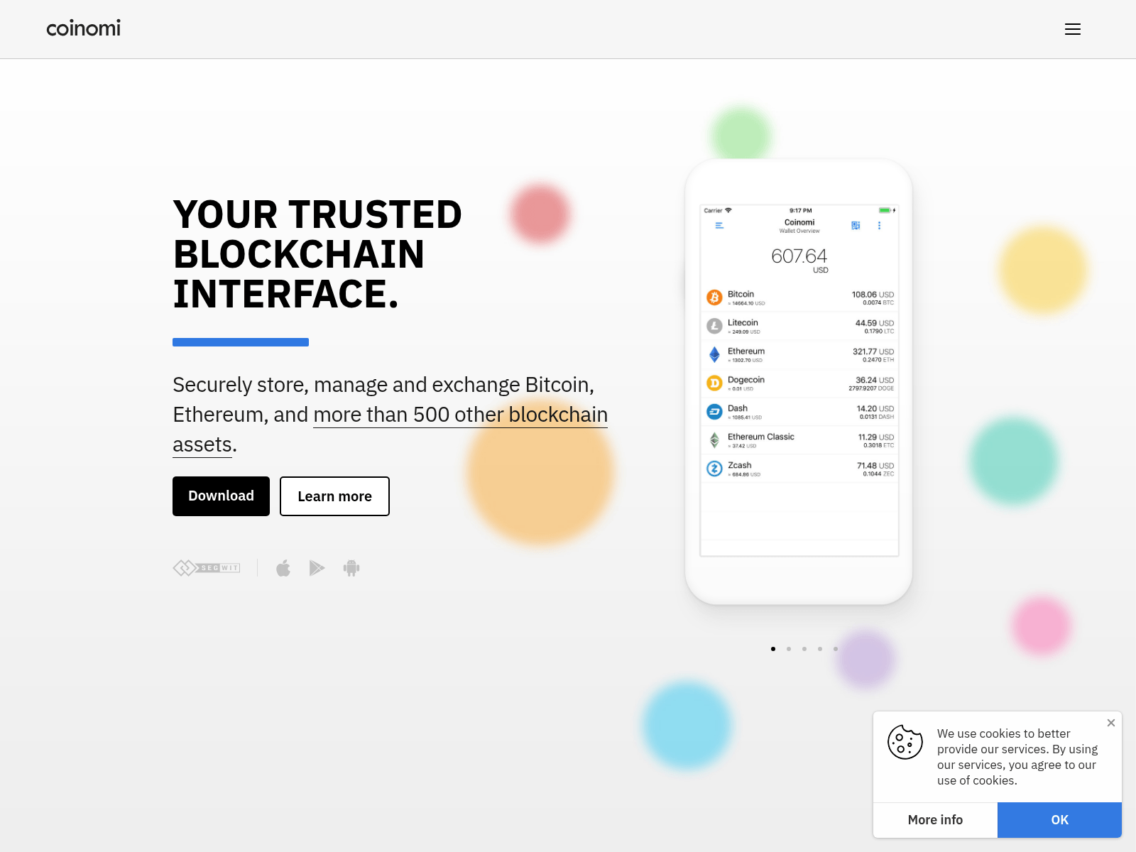 Screenshot of coinomi.lucidide.as