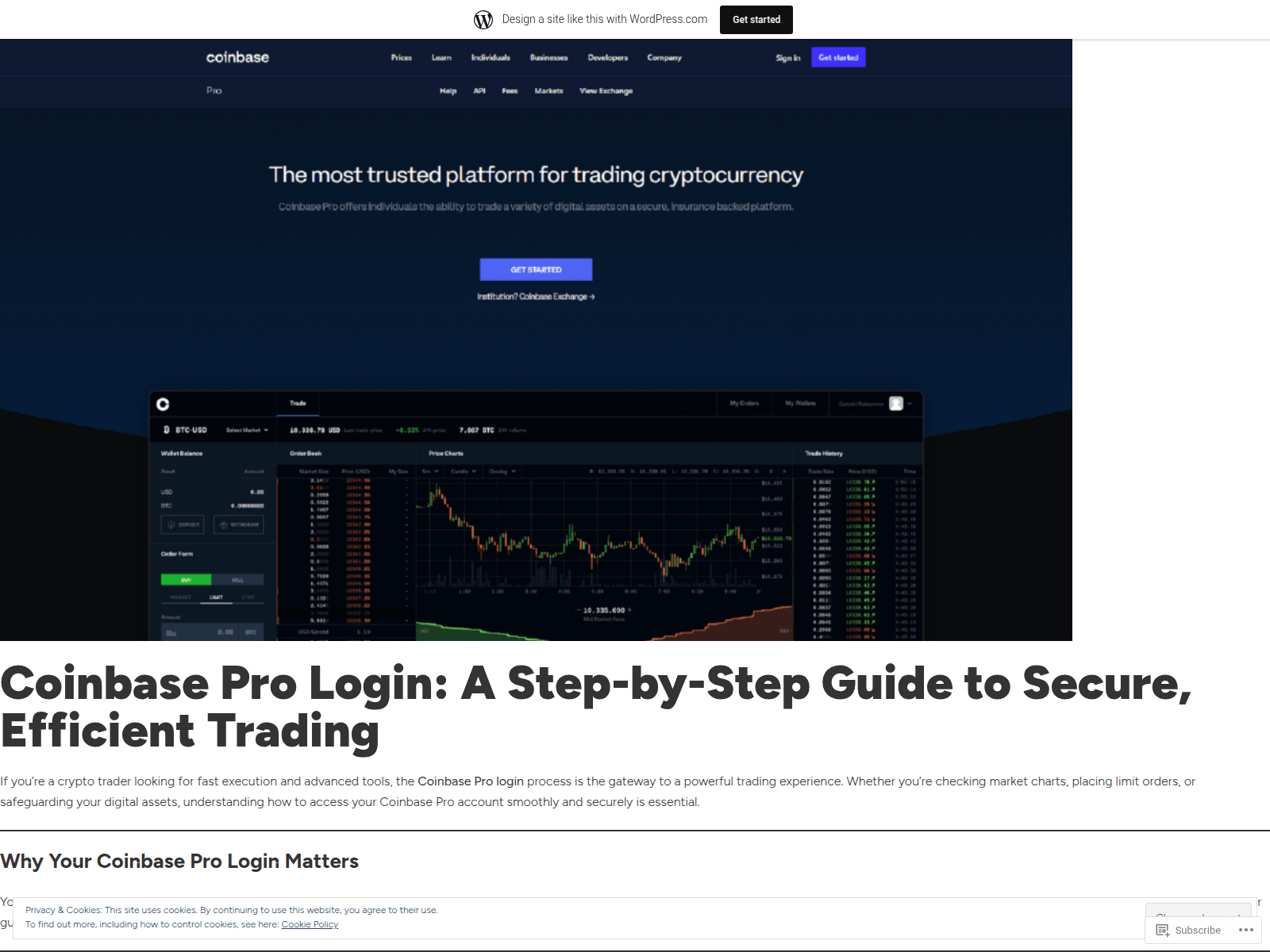 Screenshot of coinbaseprolog1.wordpress.com