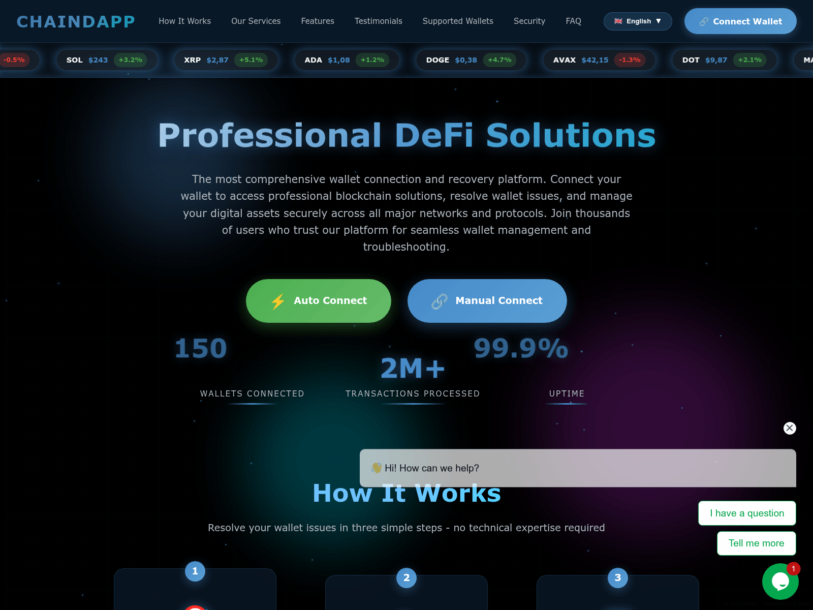 Screenshot of www.chaindapp.net