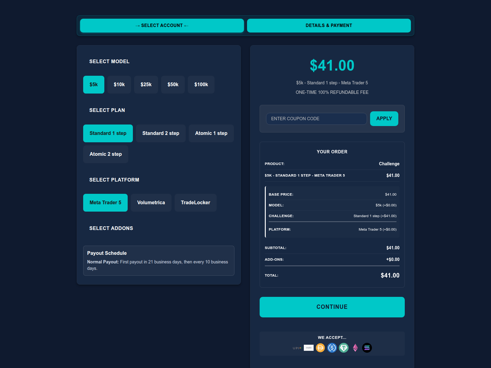 Screenshot von pay.boomfi.xyz