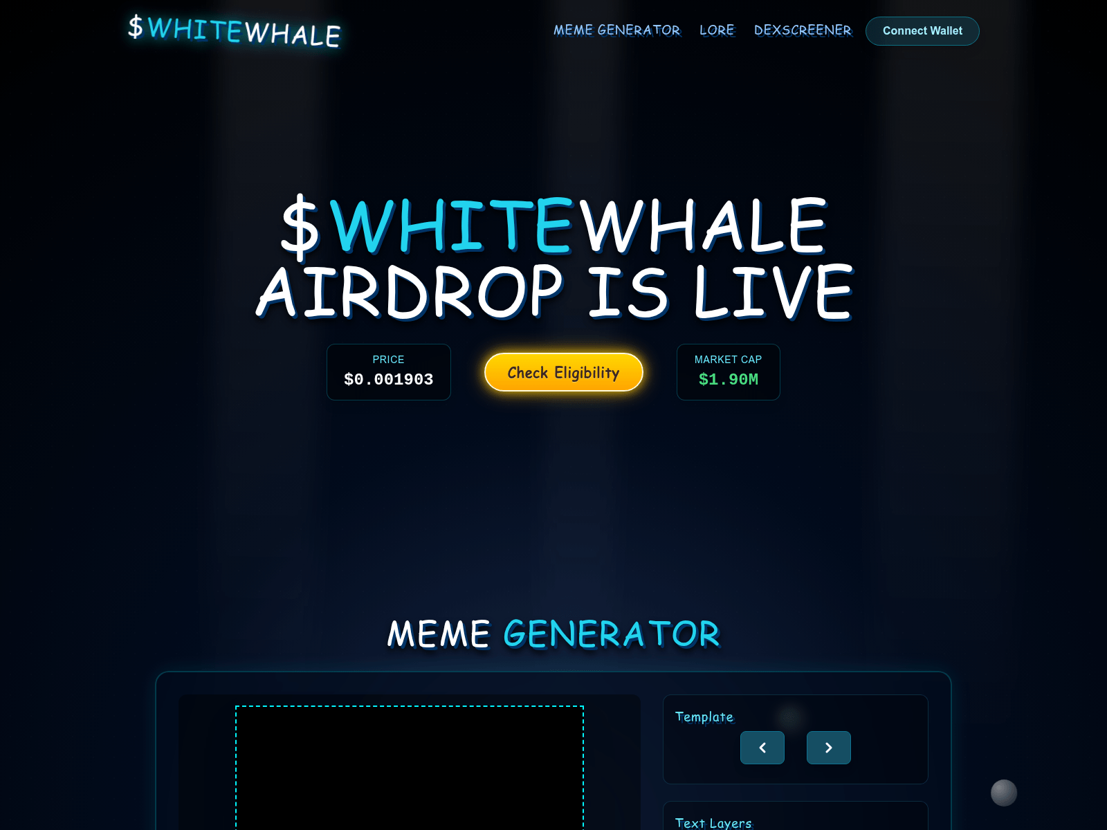 Screenshot of claim-whitewhale.live