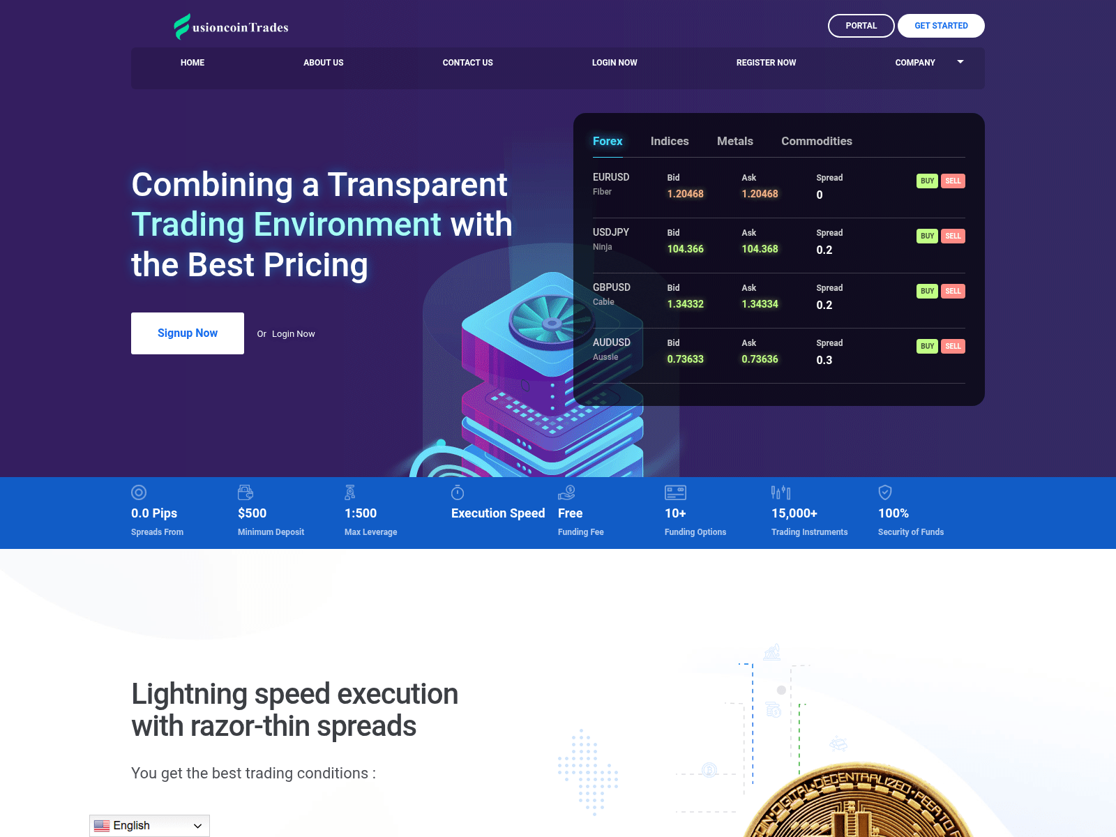 Знімок екрана fusioncointrades.com