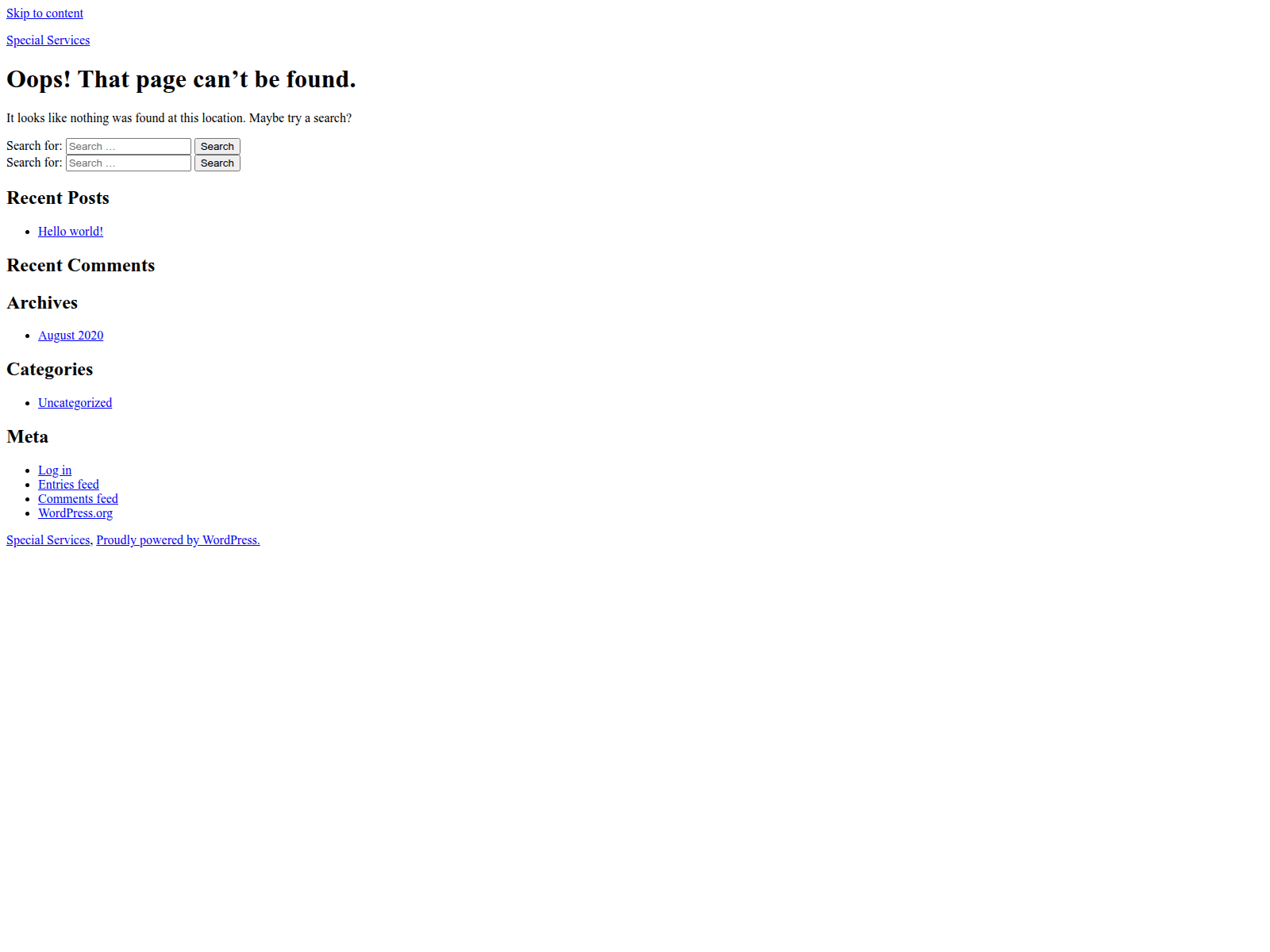 Screenshot of special.services