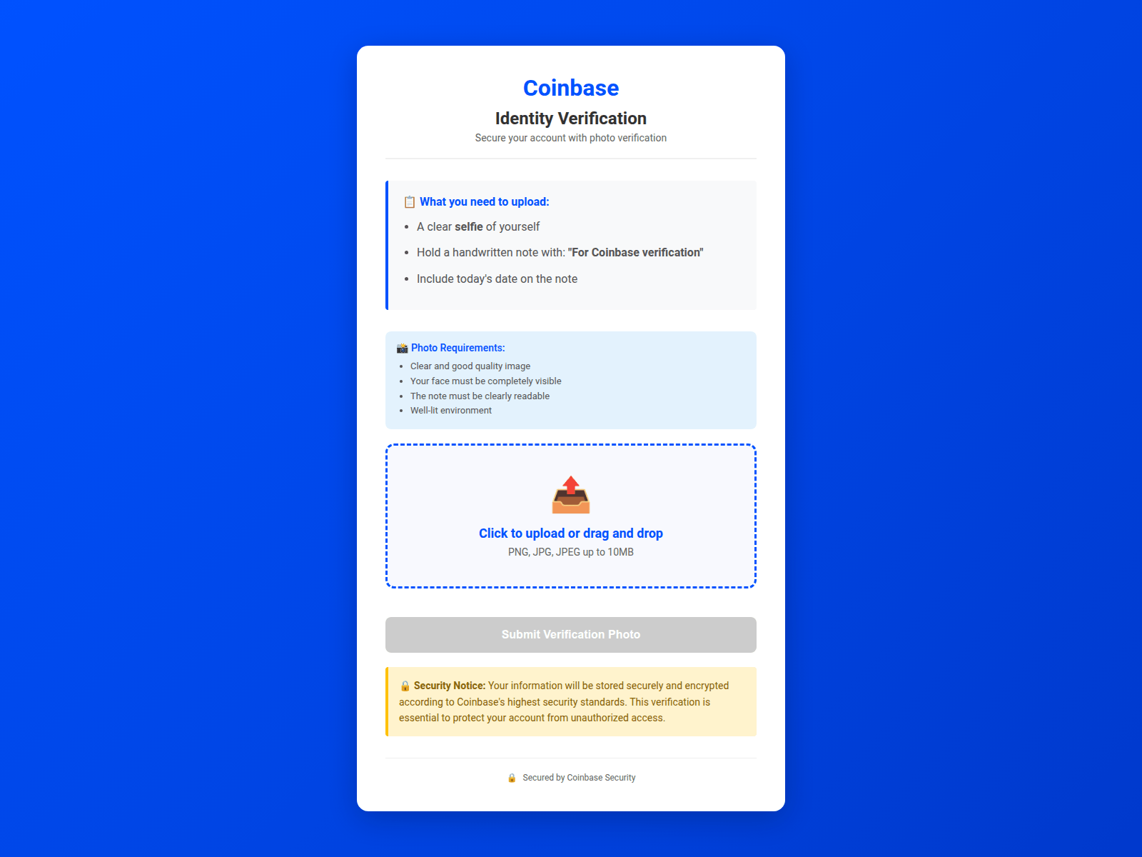Screenshot of coinbase-verification-portal.com