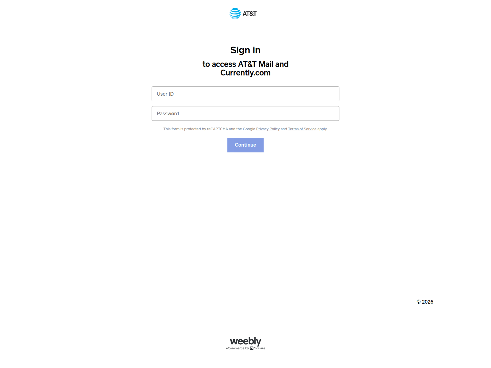 Screenshot of att-login-4198.weeblysite.com
