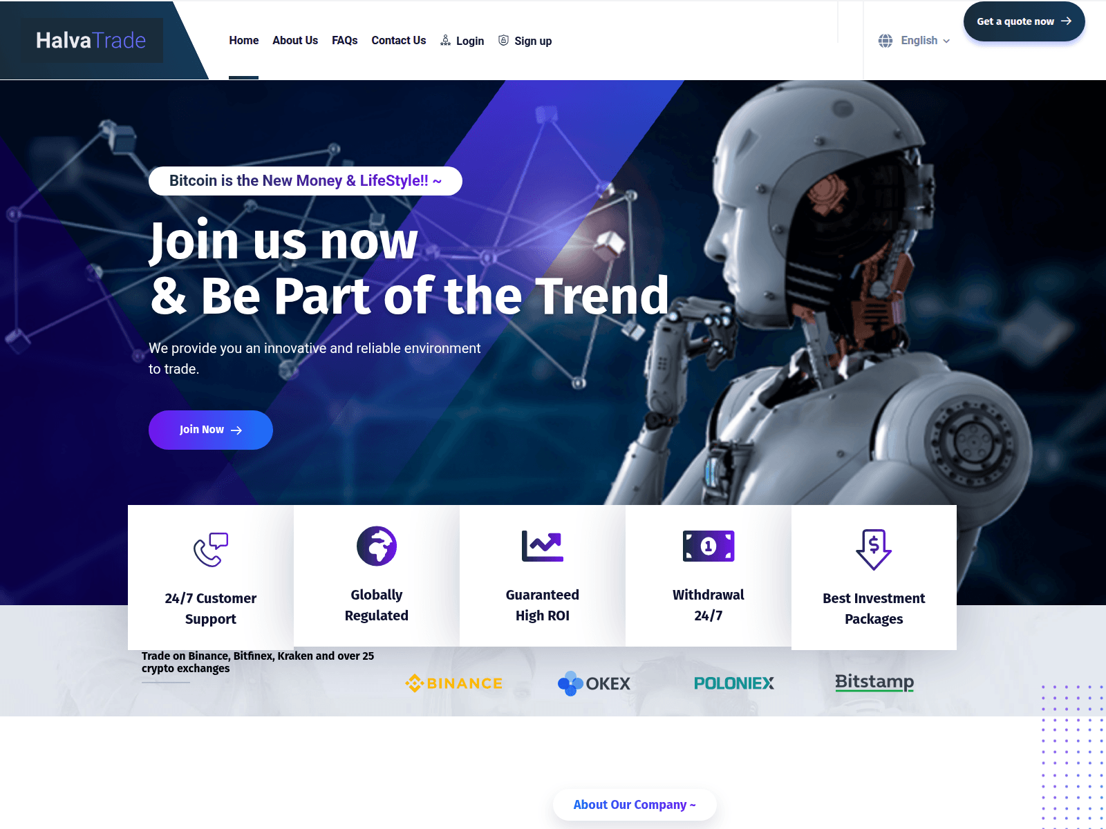 Screenshot of halvatrade.com
